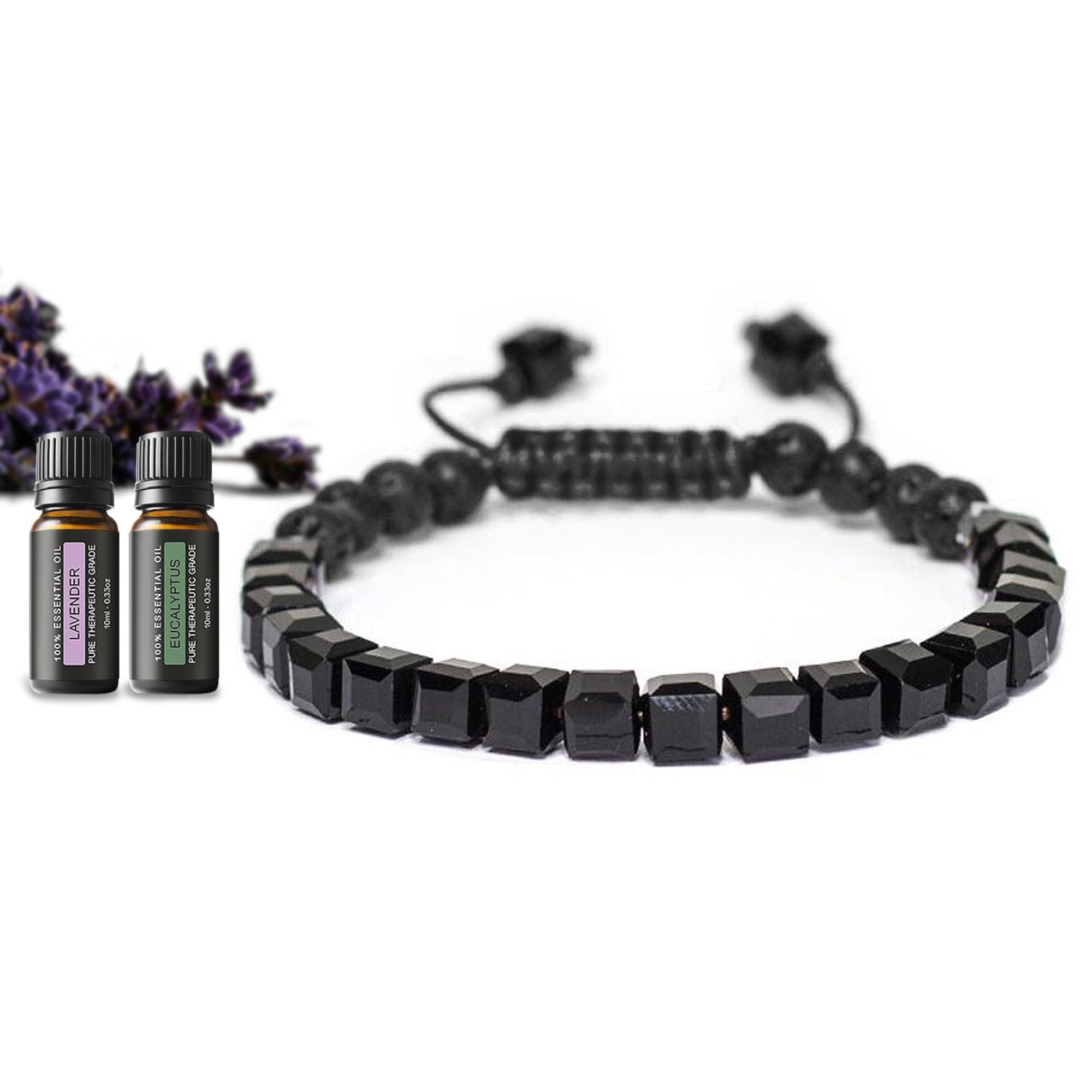 Lava Stone Glass Diffuser Bracelet with Optional Essential Oils