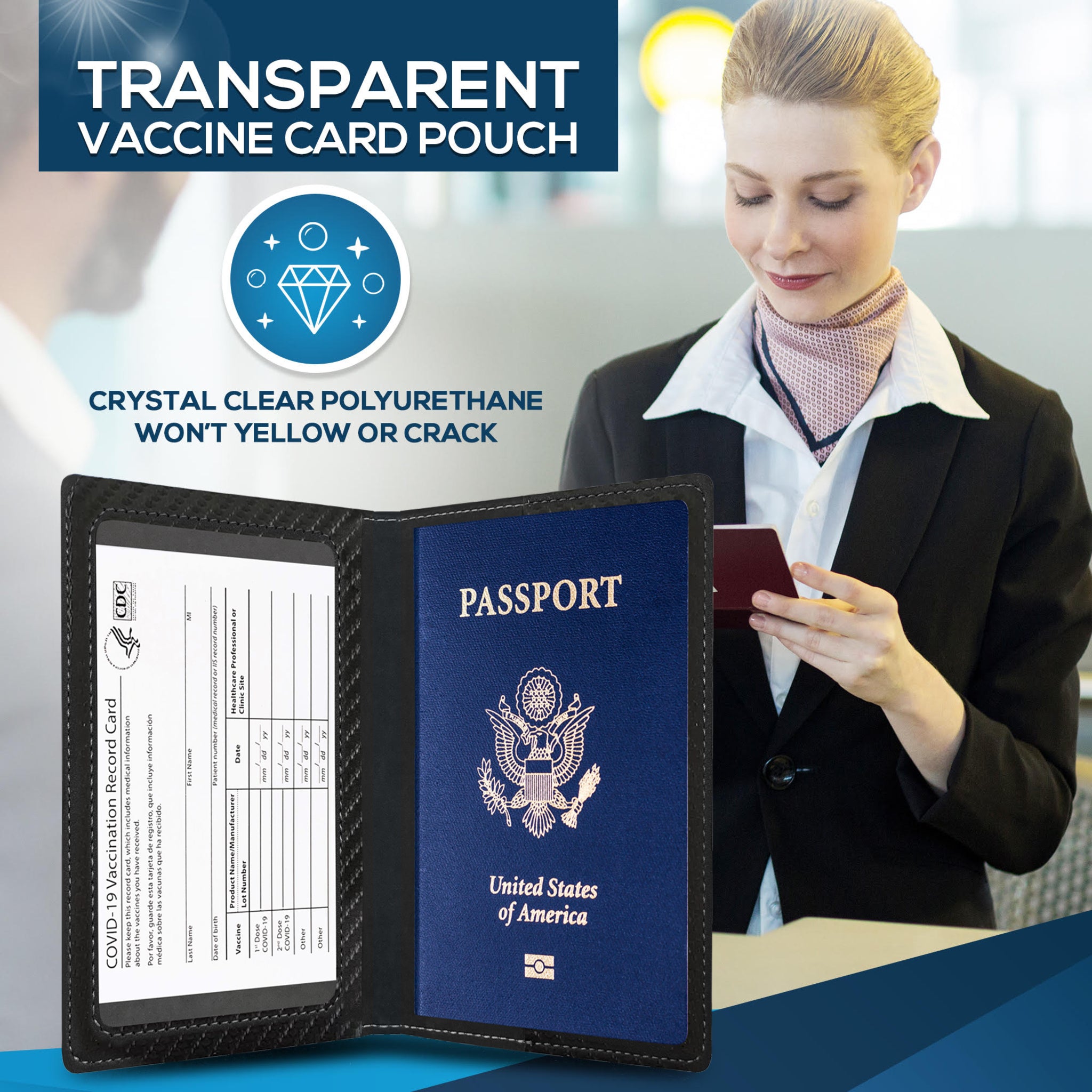 Ciana PU Leather Passport Cover and Card Holder Combo Slim Passport Holder with Card Protector Slot