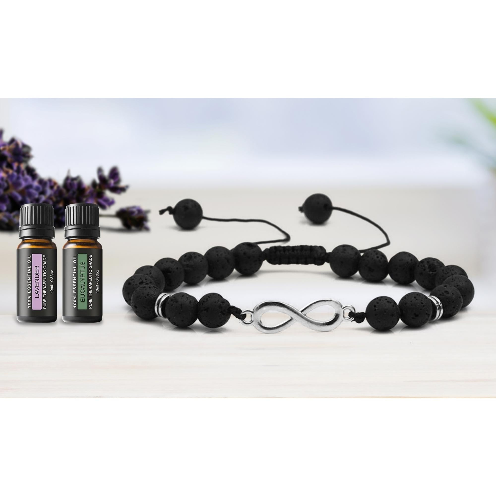 Aromatherapy Infinity Lava Diffuser Bracelet with Optional Essential Oils