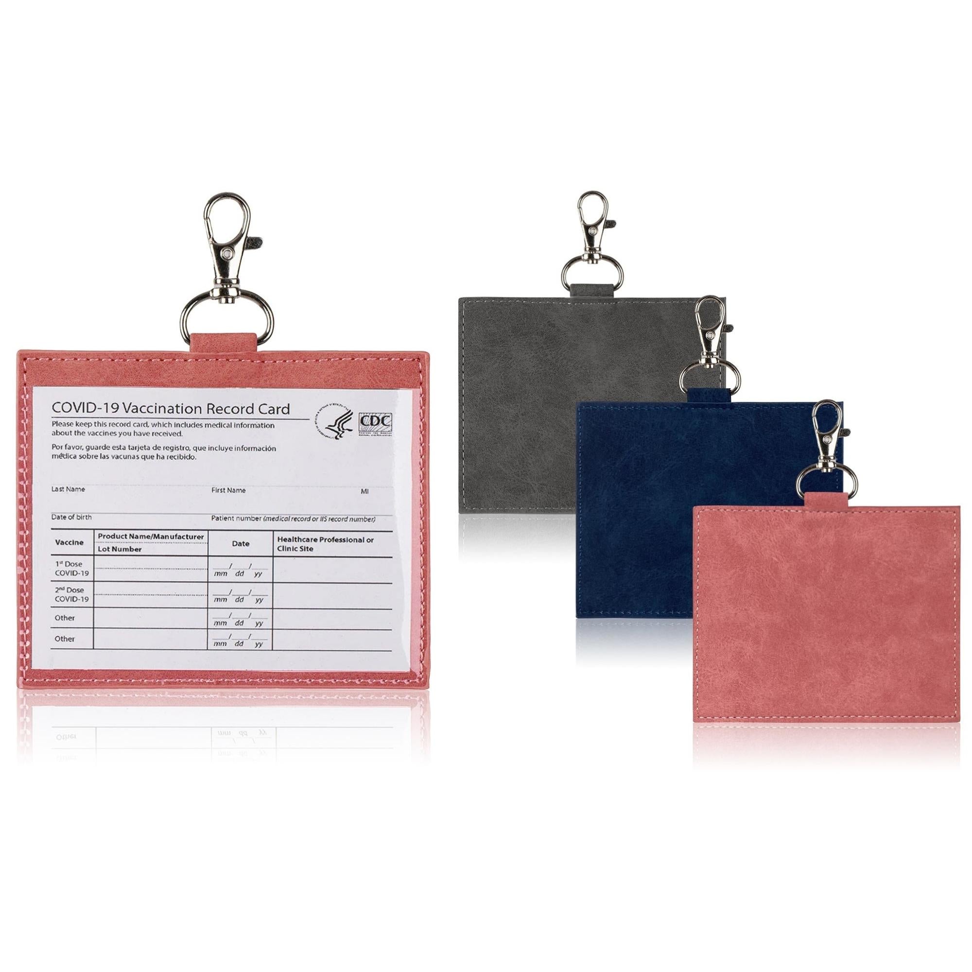 CDC Vaccination Card Protector with Hook (3-Pack)