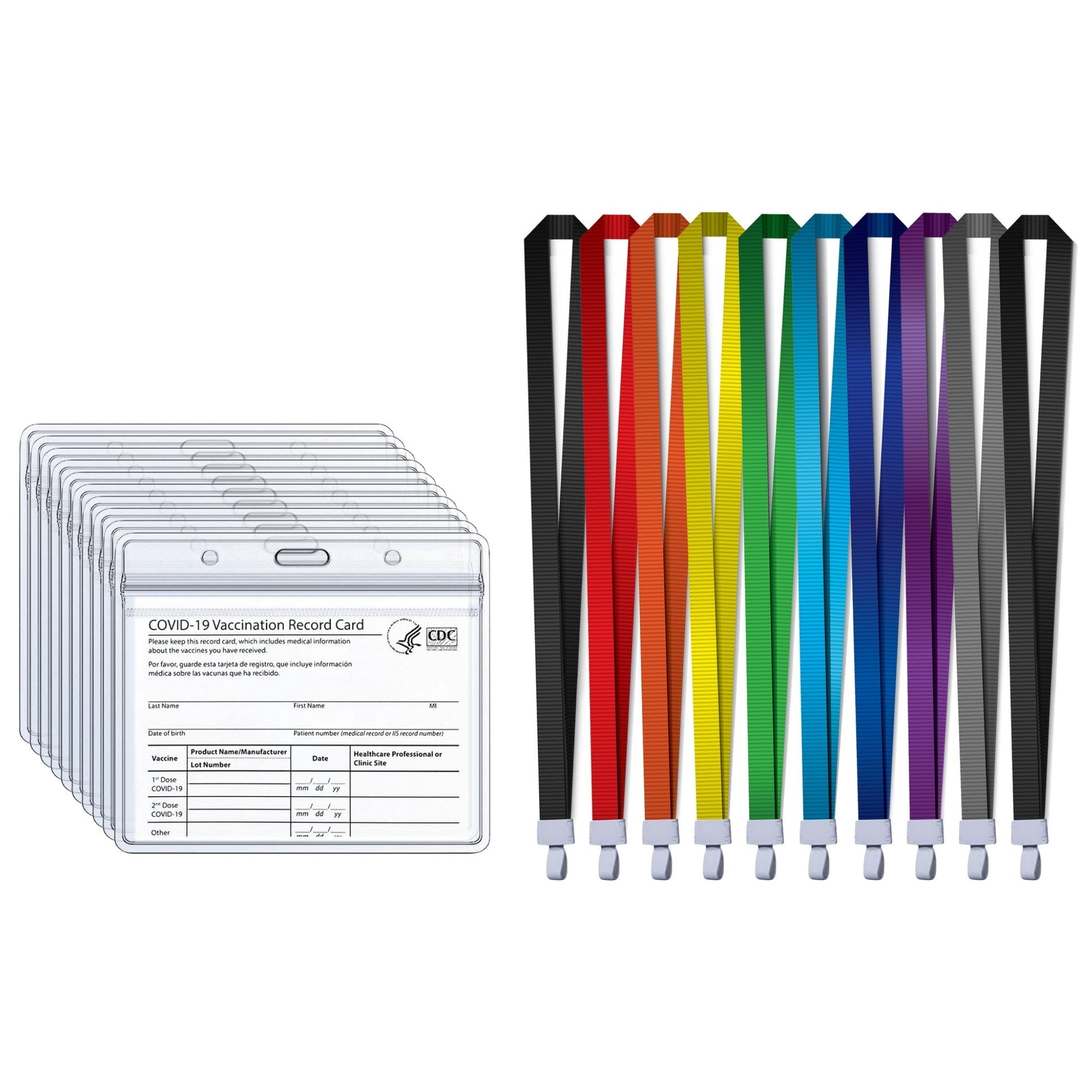 10-Pack Waterproof Clear CDC Vaccination Card Holder, 4" x 3" Immunization Card Protector Sleeve, Durable Plastic Wallet