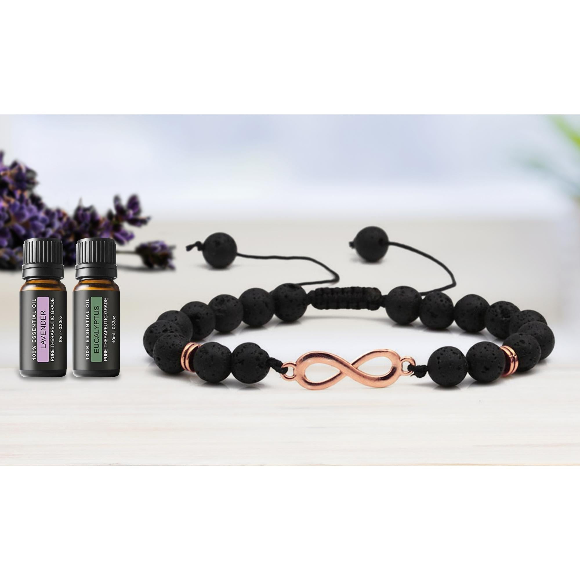 Aromatherapy Infinity Lava Diffuser Bracelet with Optional Essential Oils