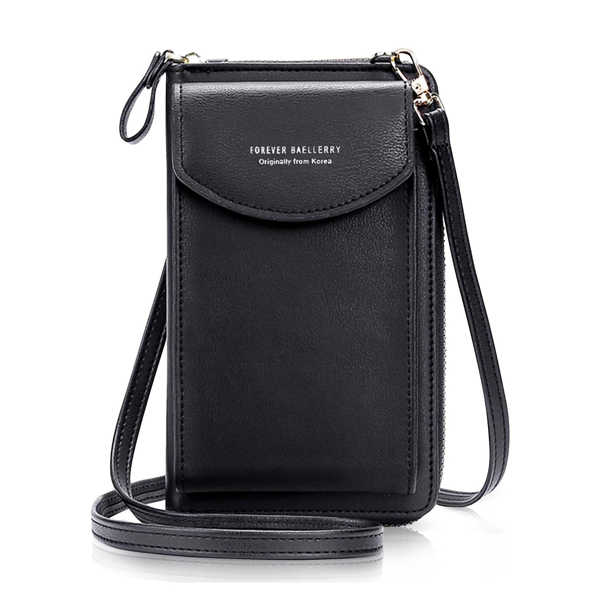 Faux Leather Portable Crossbody Shoulder Bag Cell Phone Purse