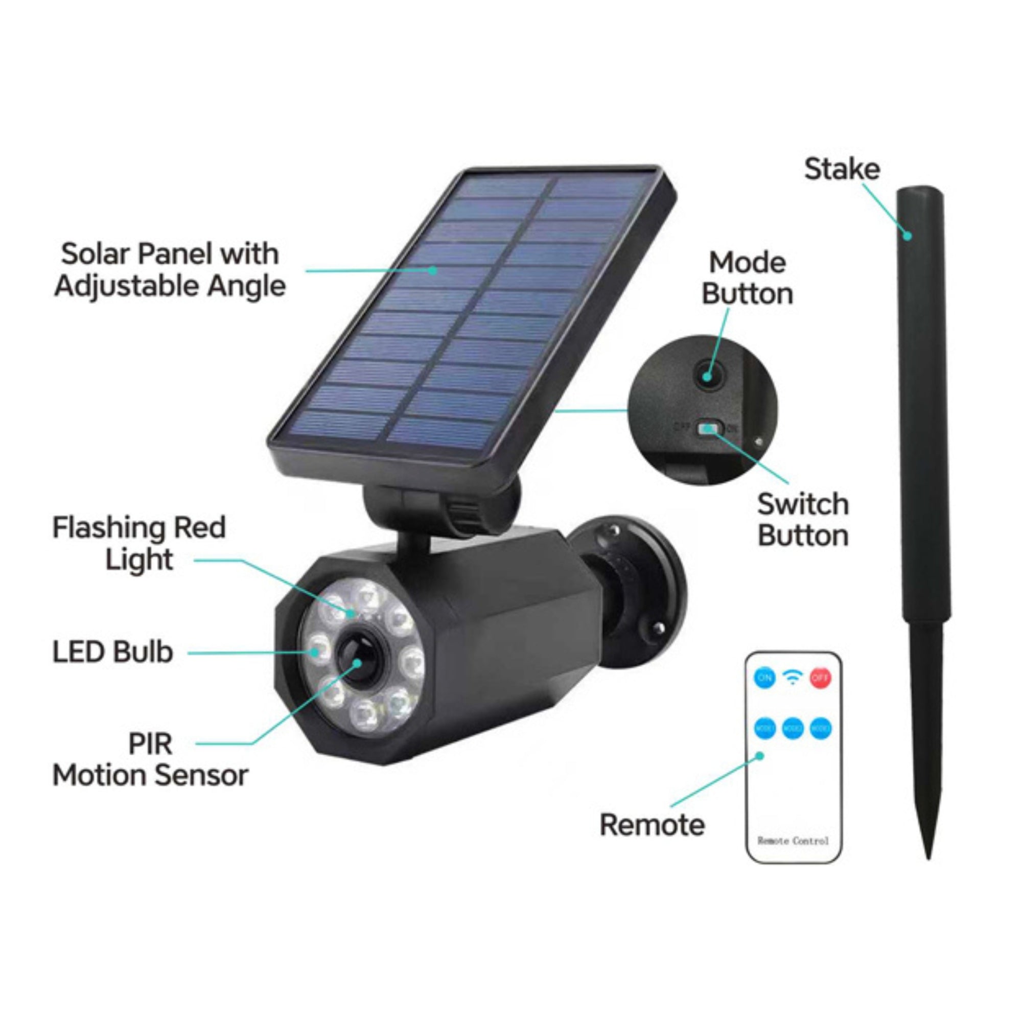 LED Solar Spotlight with Remote