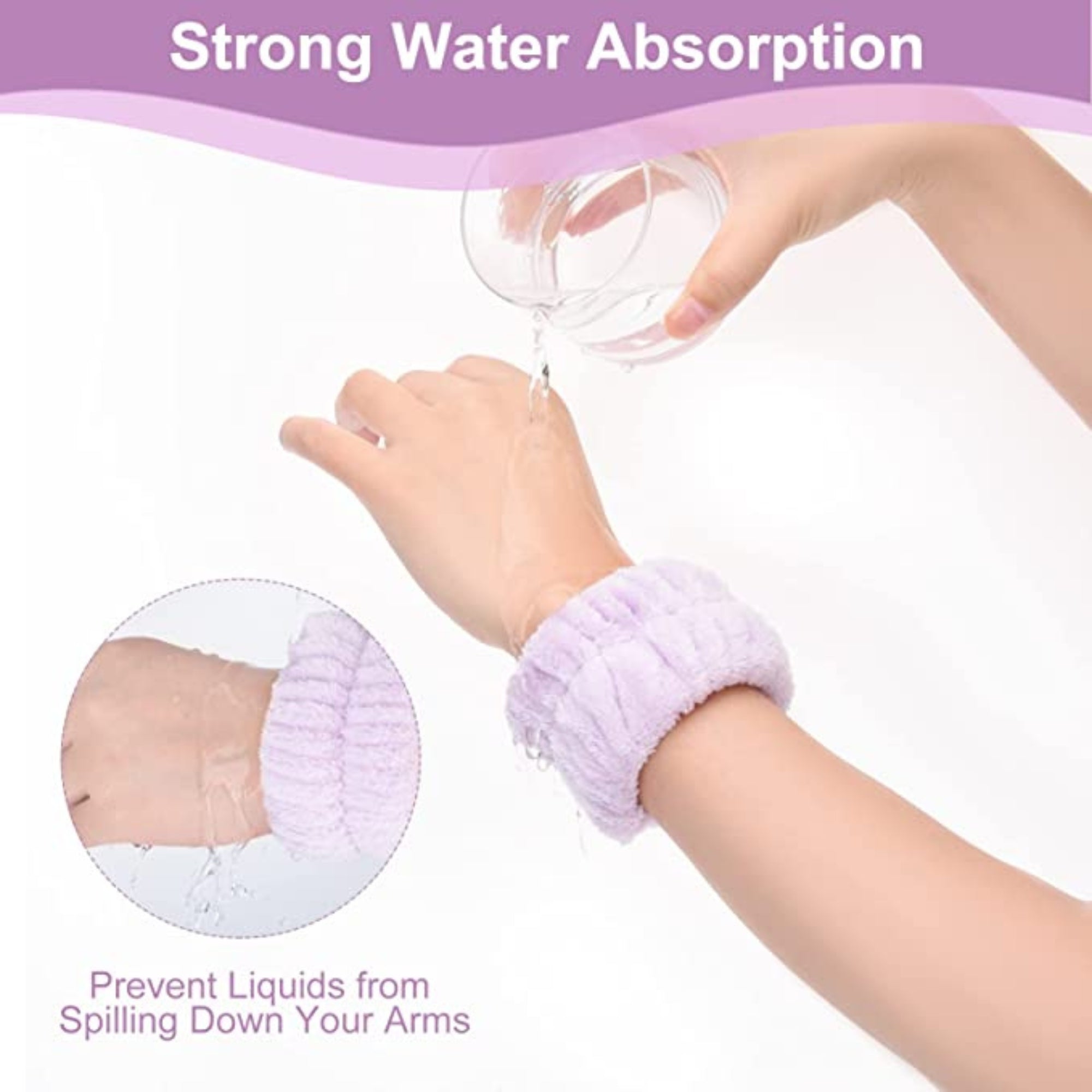 3-Pairs Wrist Wash Towel Band Wristband Scrunchies for Washing Face
