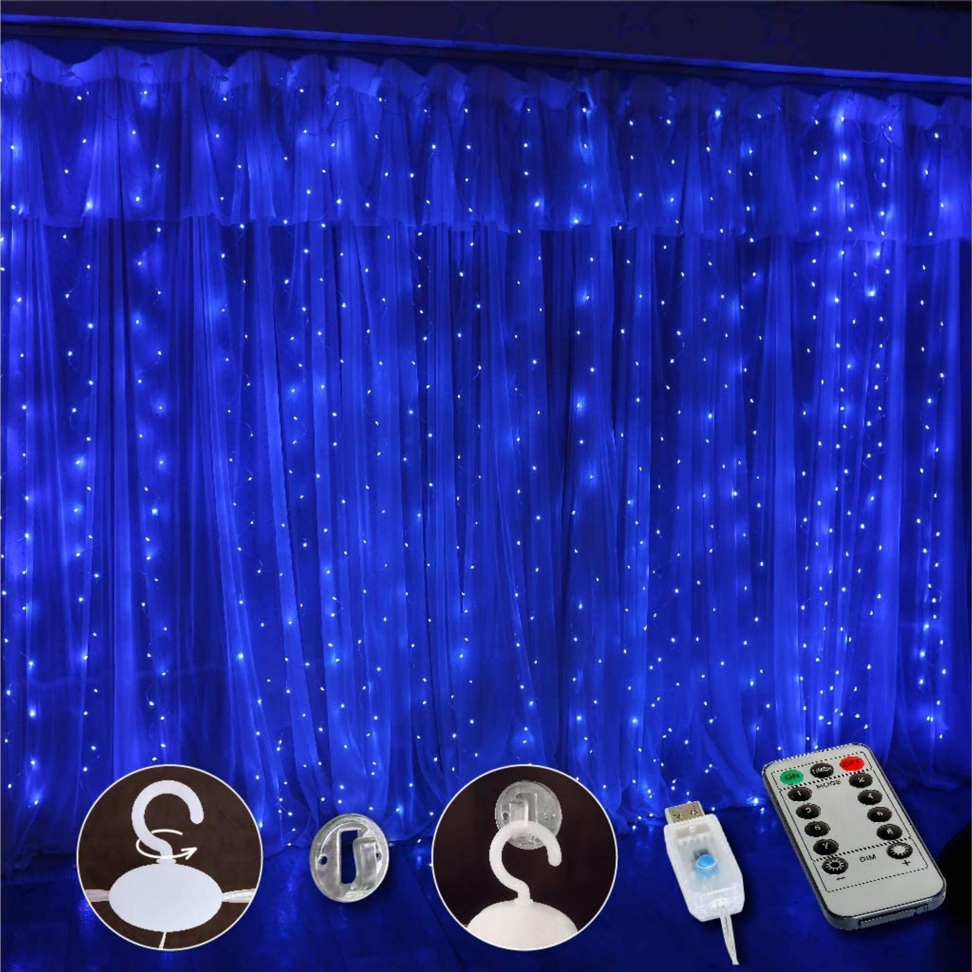 300 Led Window Curtain String Lights with Remote Control - 8 Modes