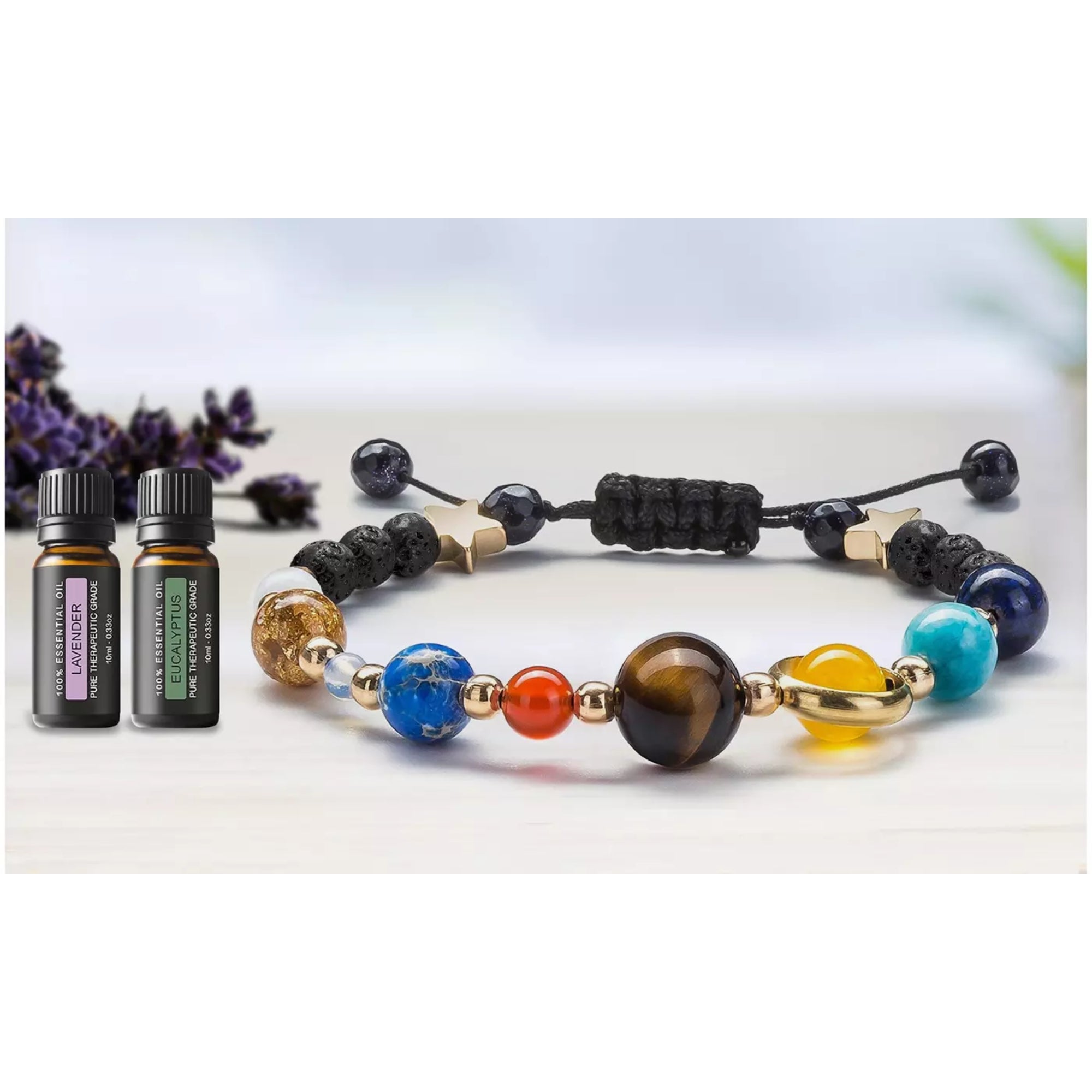 Aromatherapy Galaxy Lava Stone Diffuser Bracelet with Optional Essential Oils