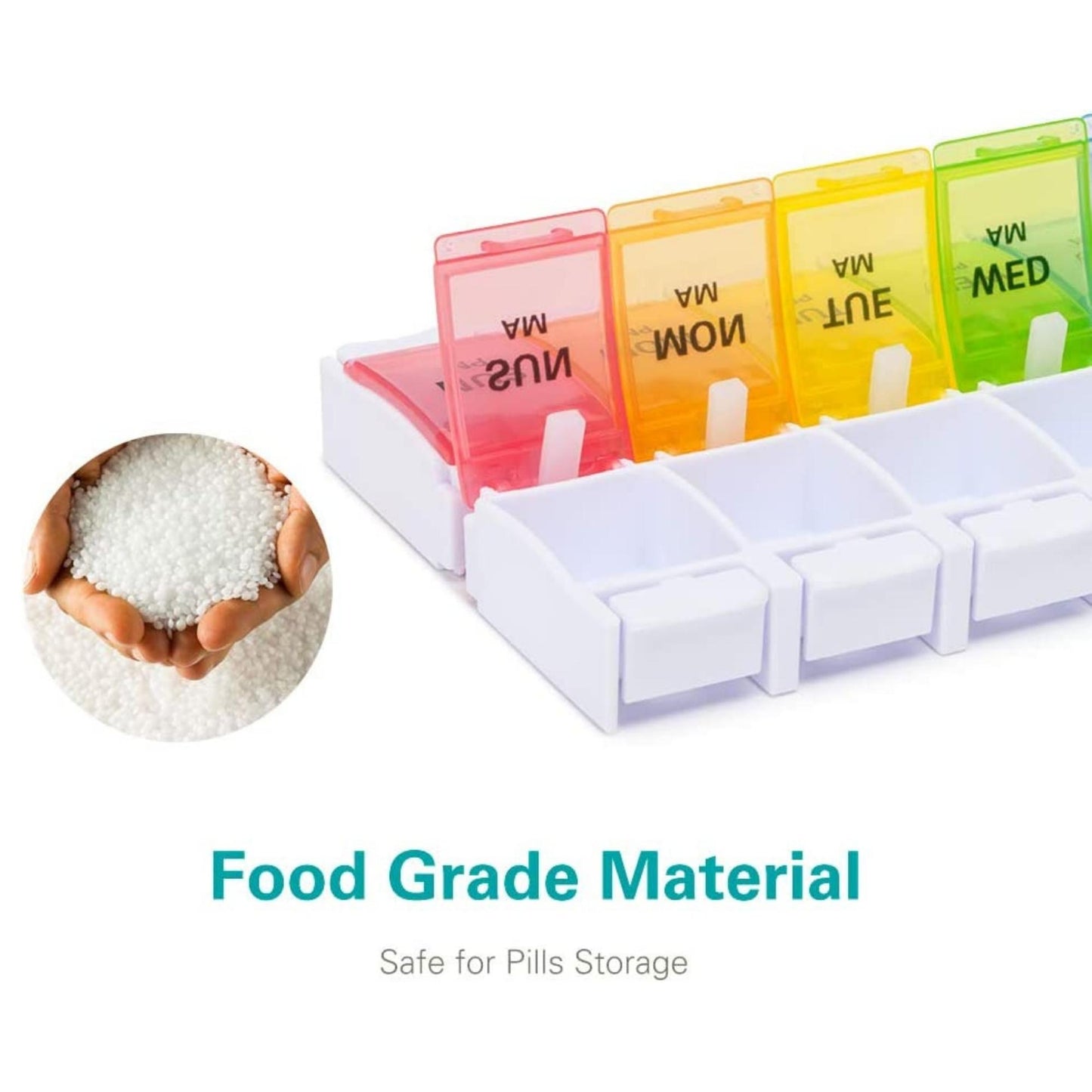 AM PM Weekly 7 Day Colorful Pill Organizer