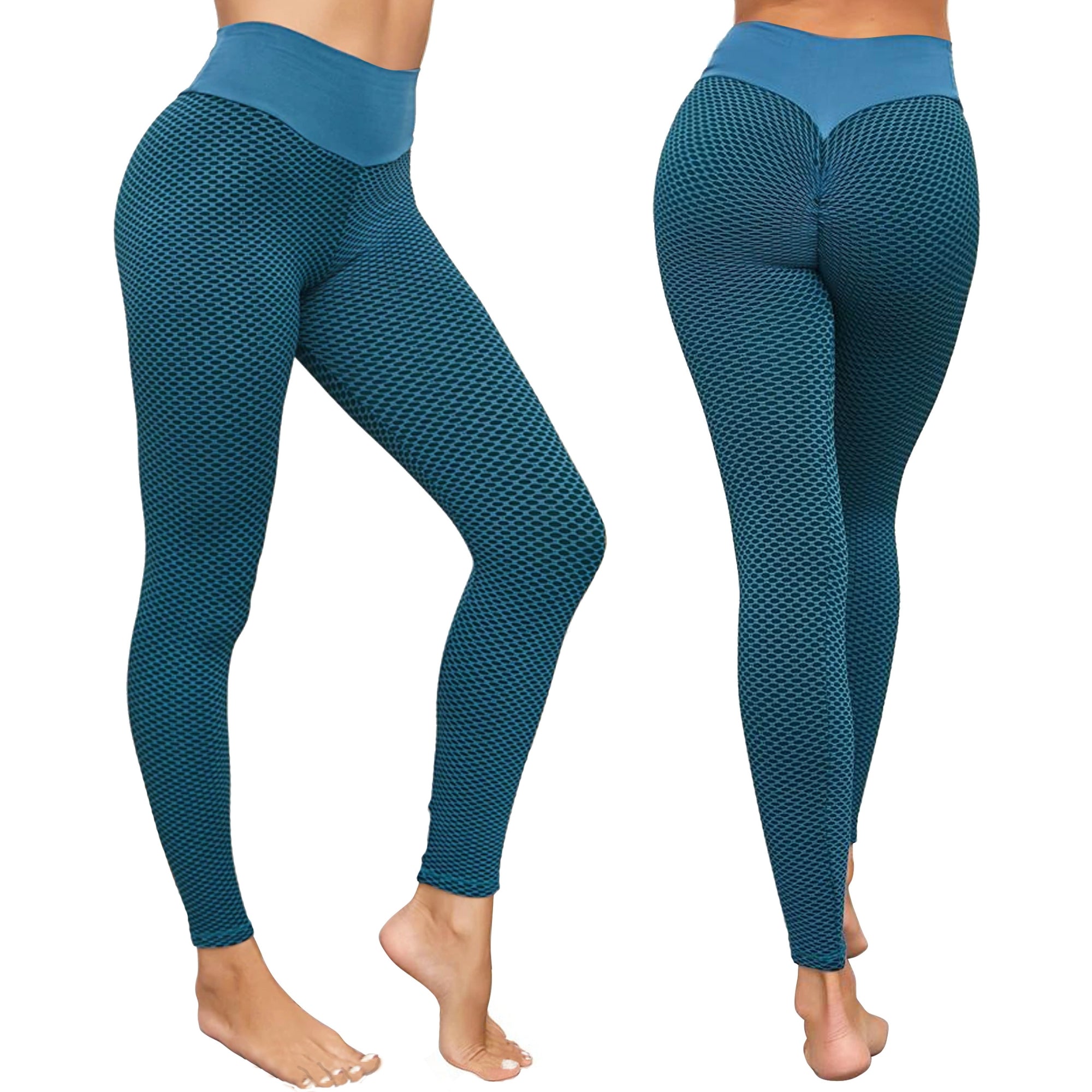 Women's High Waist Butt Lift Tummy Control Yoga Pants Textured Leggings