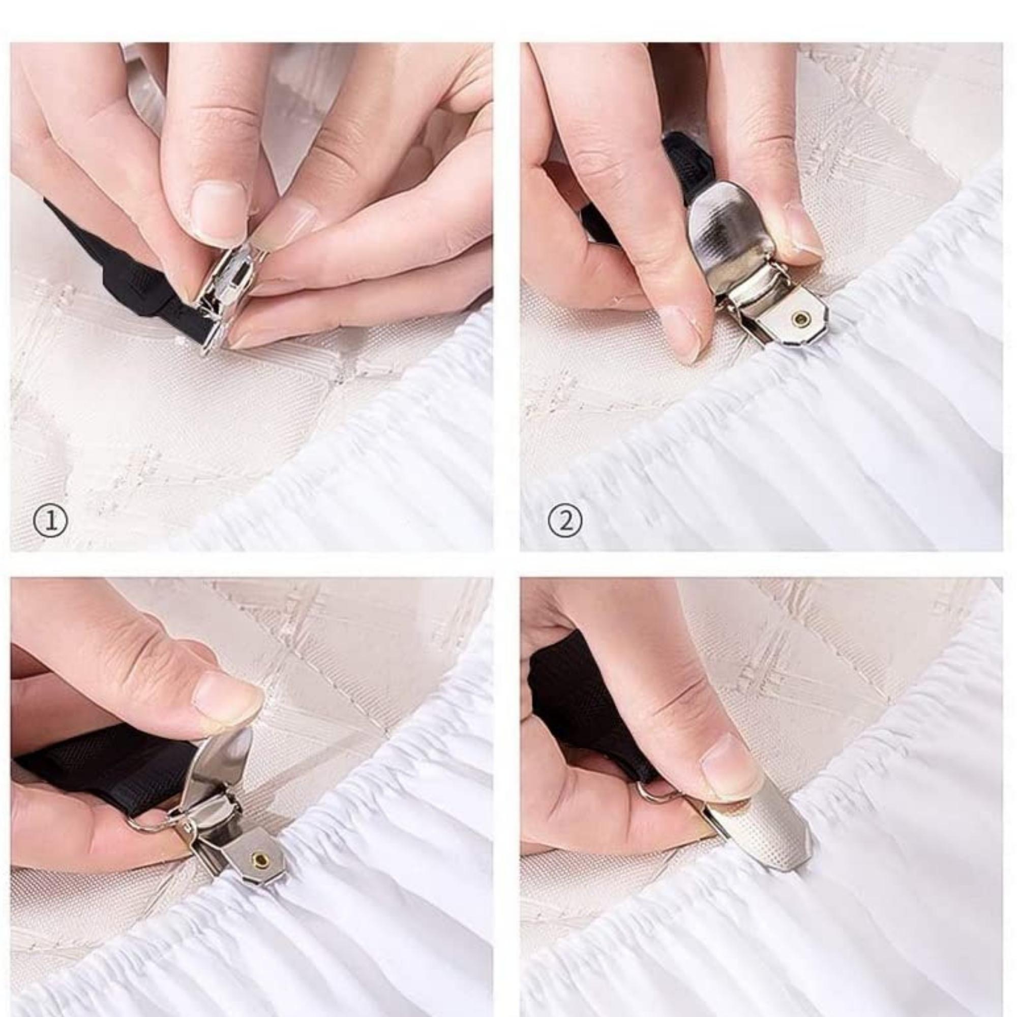 4-Piece Set Bed Sheet Clip Fasteners