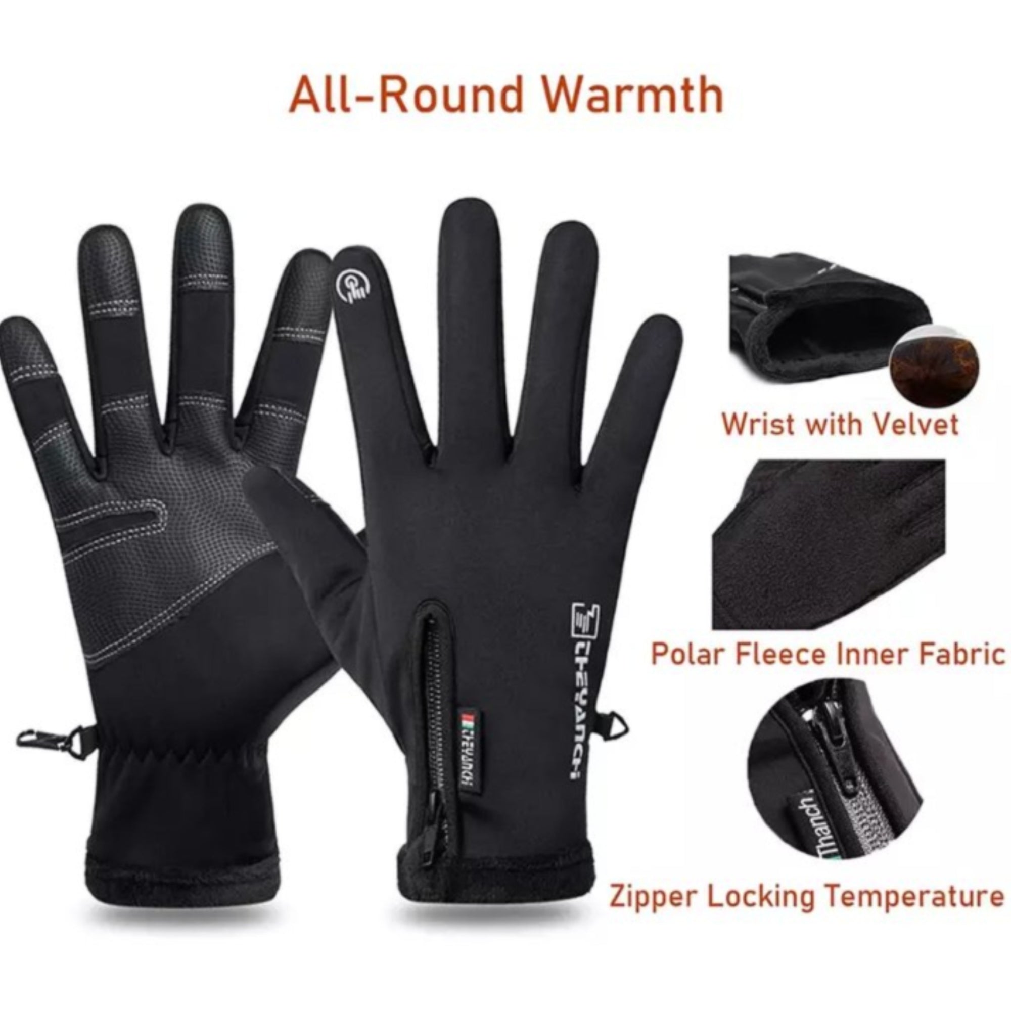 2-Pack Touchscreen Winter Thermal Gloves