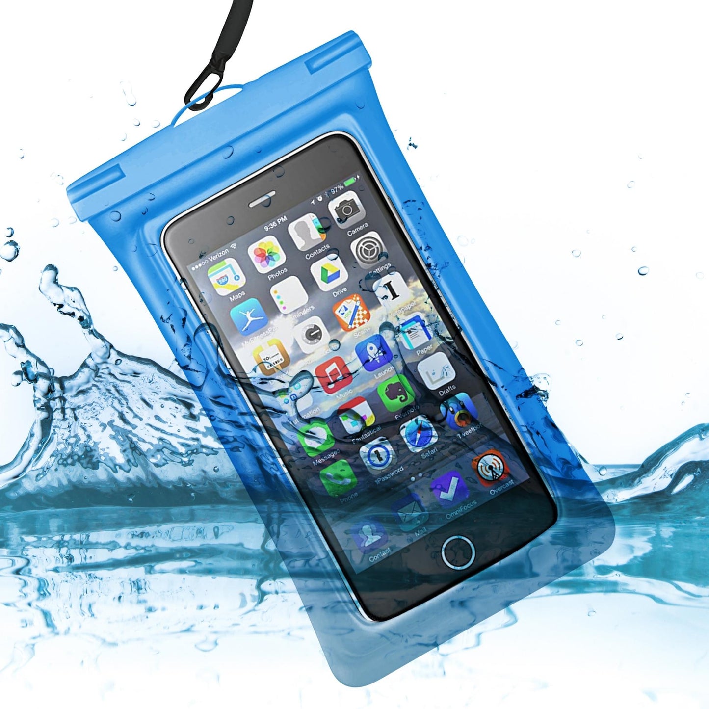 Multipack Waterproof Cellphone Pouch with Neck Cord (3-Pack)
