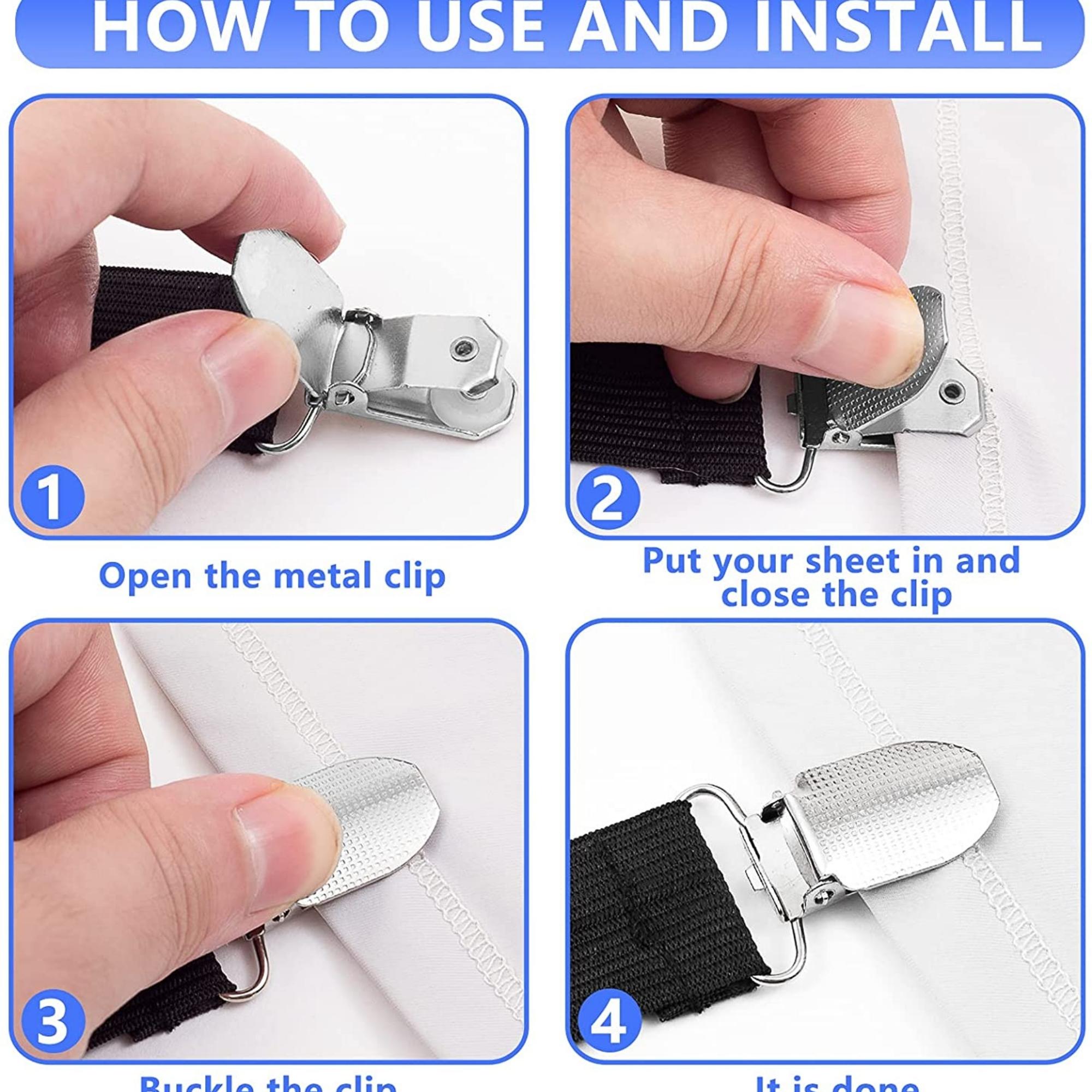 4-Piece Set Bed Sheet Clip Fasteners