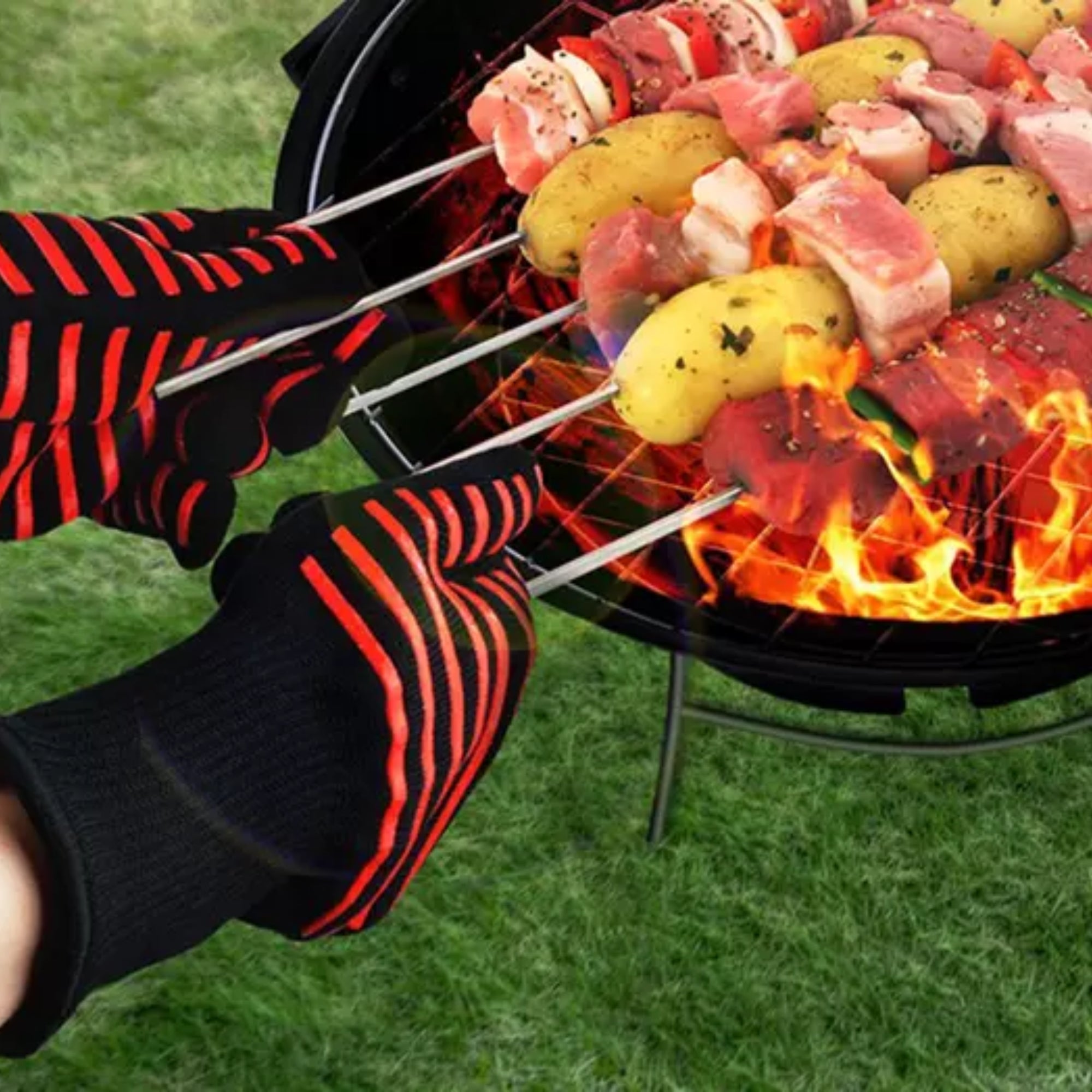 Heat Resistant Washable Non-Slip Grilling Gloves