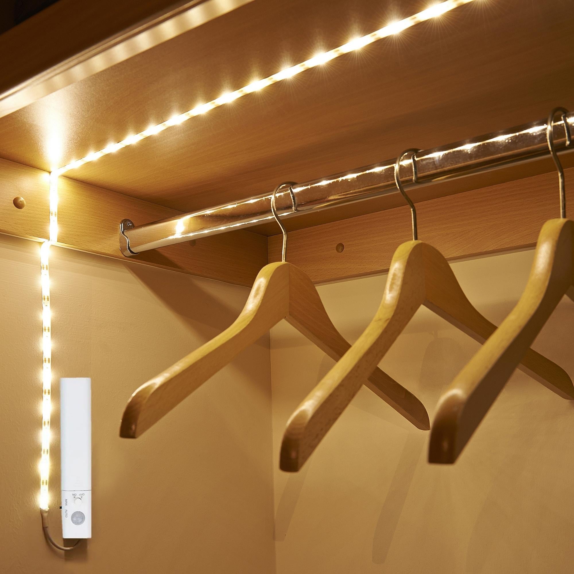Motion Sensor LED Light Strips for Wardrobe, Bathroom, Stairs (6.5 feet)