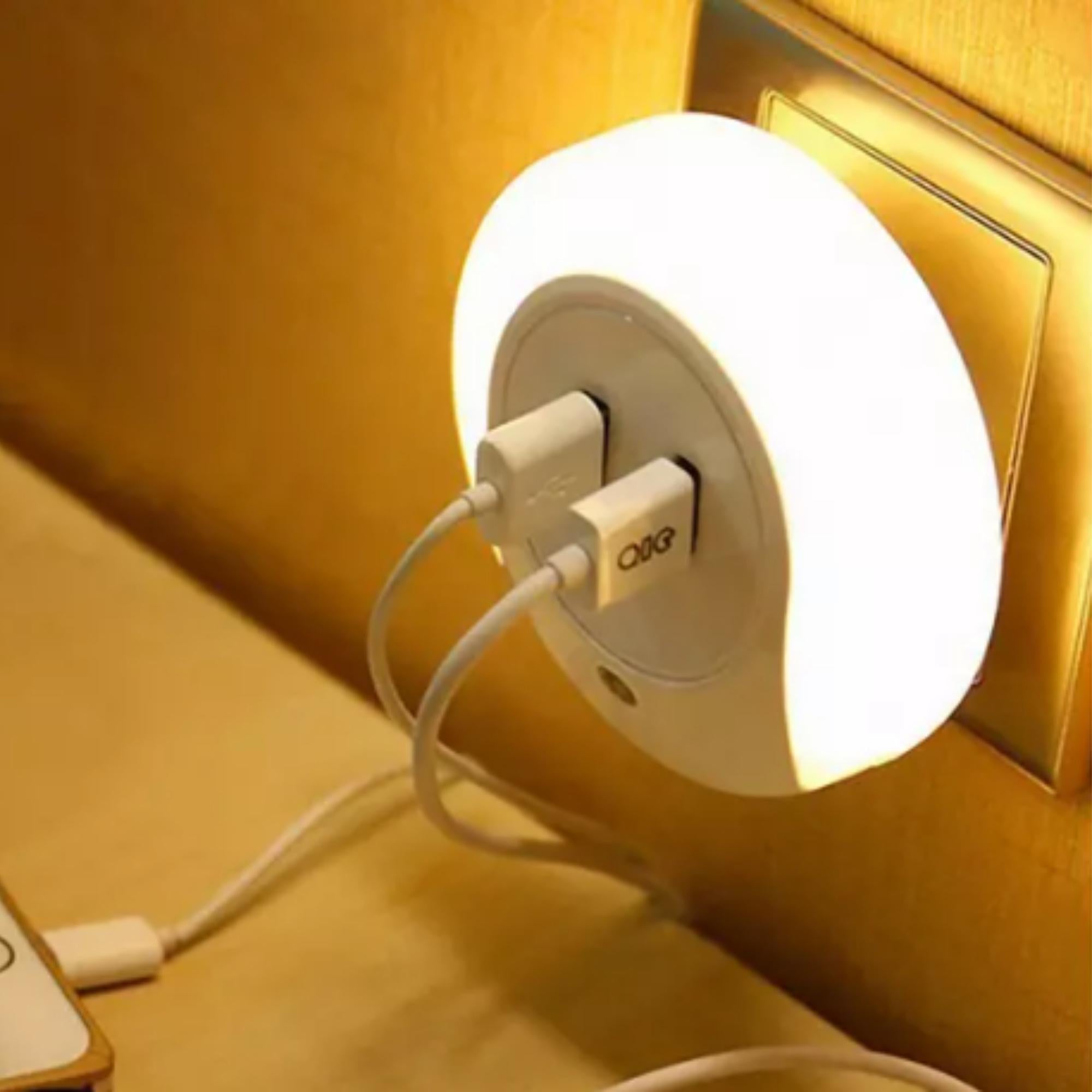 LED Night Light Dual USB Outlets
