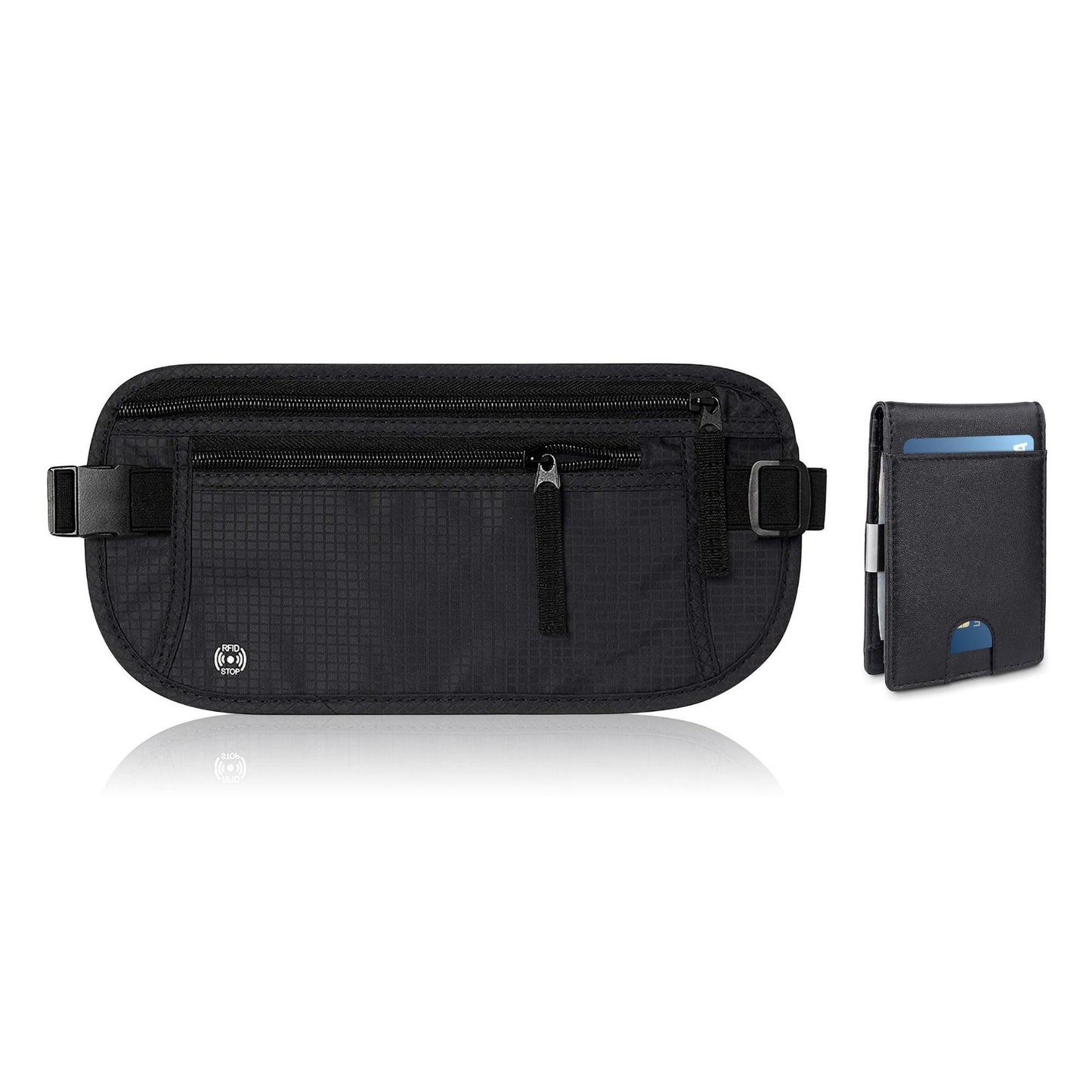 Money Belt with Bifold Slim Wallet
