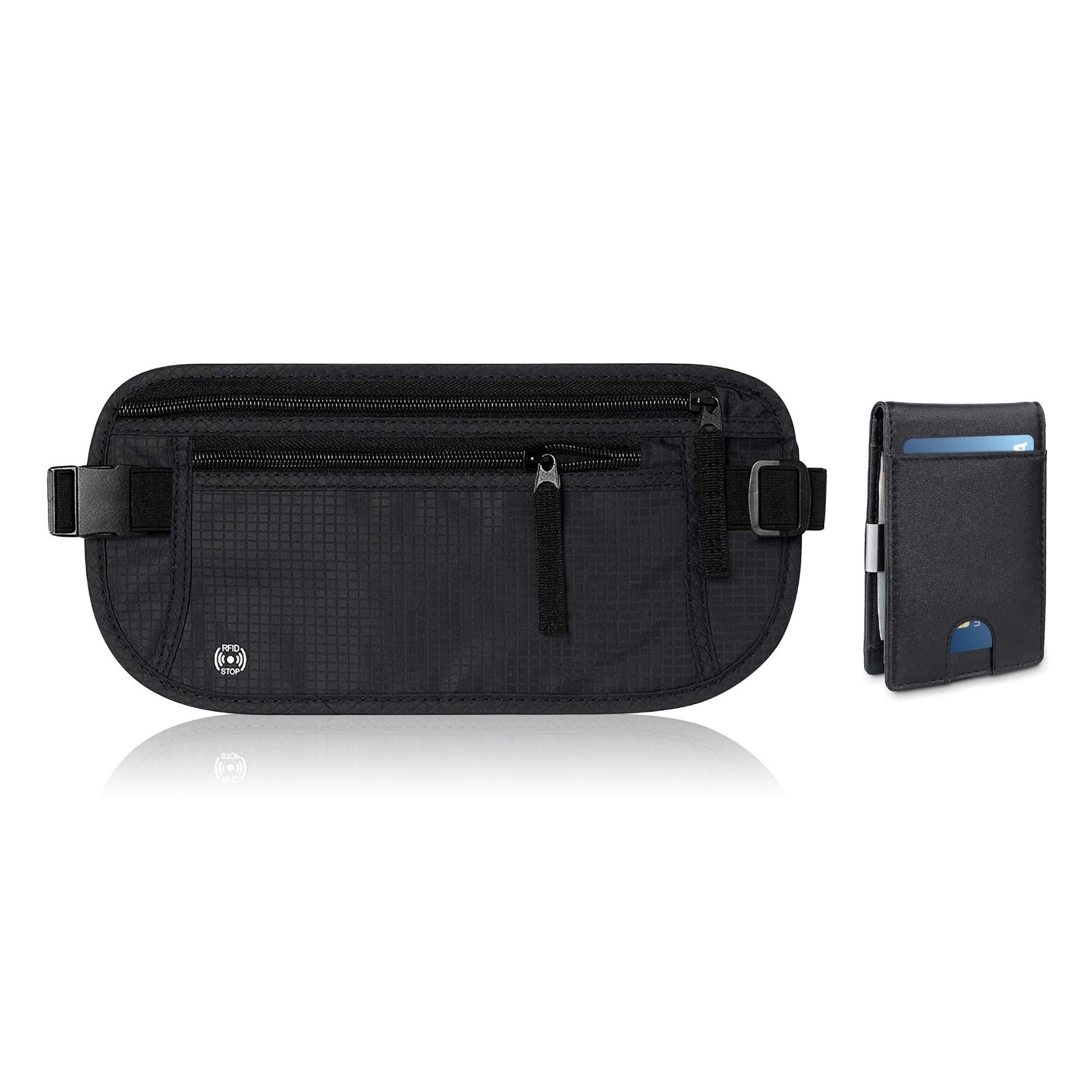 Money Belt with Bifold Slim Wallet