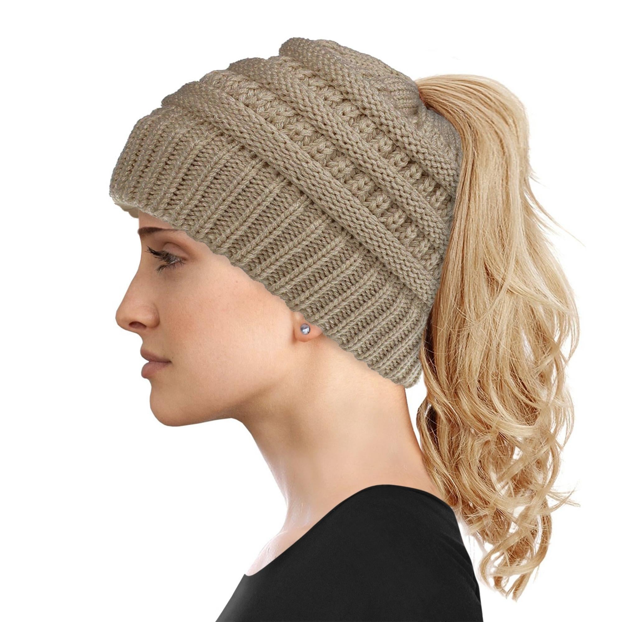 Women's Soft-Knit Ponytail Hat