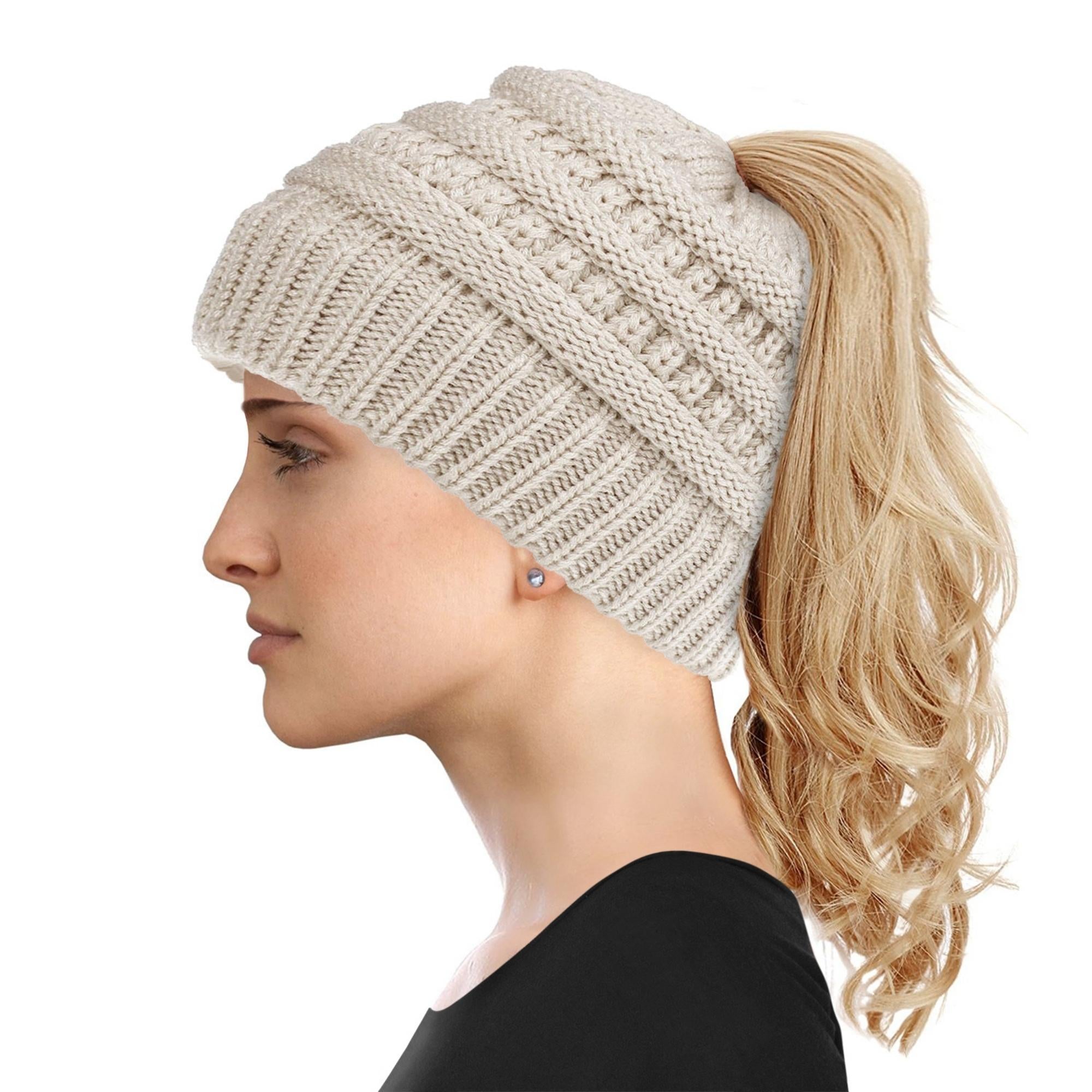 Women's Soft-Knit Ponytail Hat