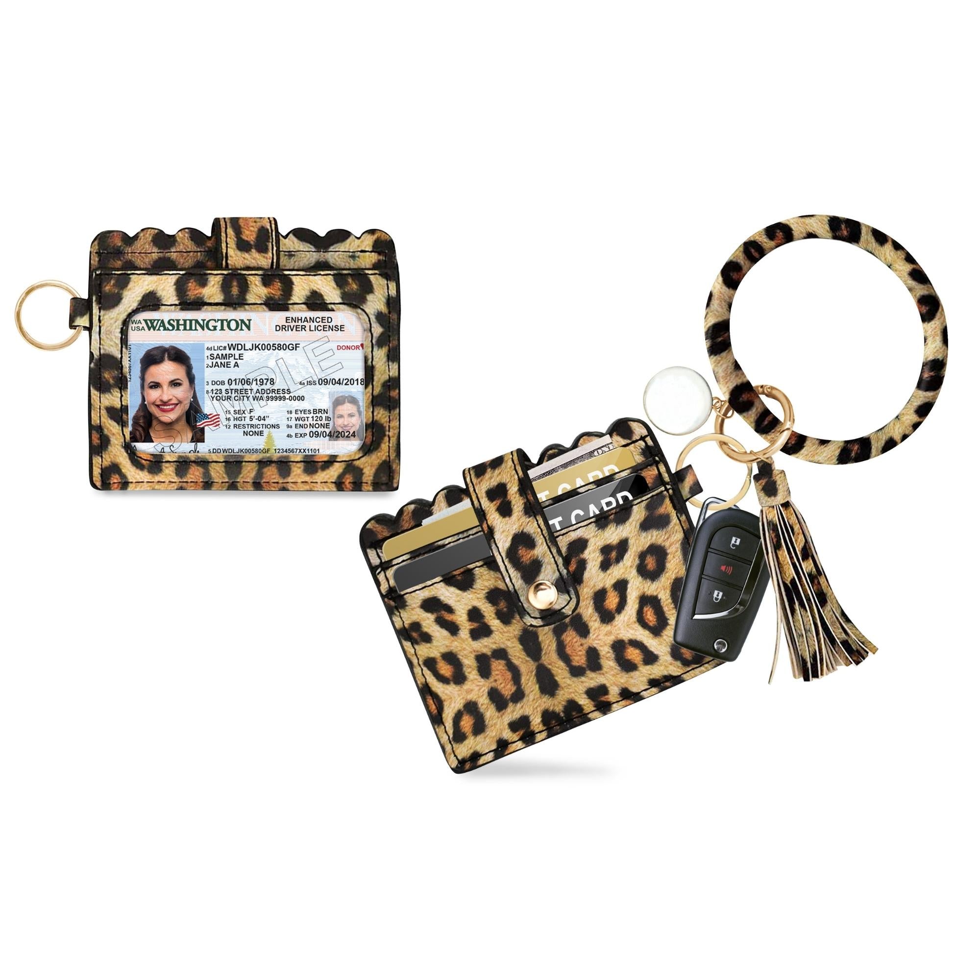 Bangle Keychain Ring with Credit Card Holder