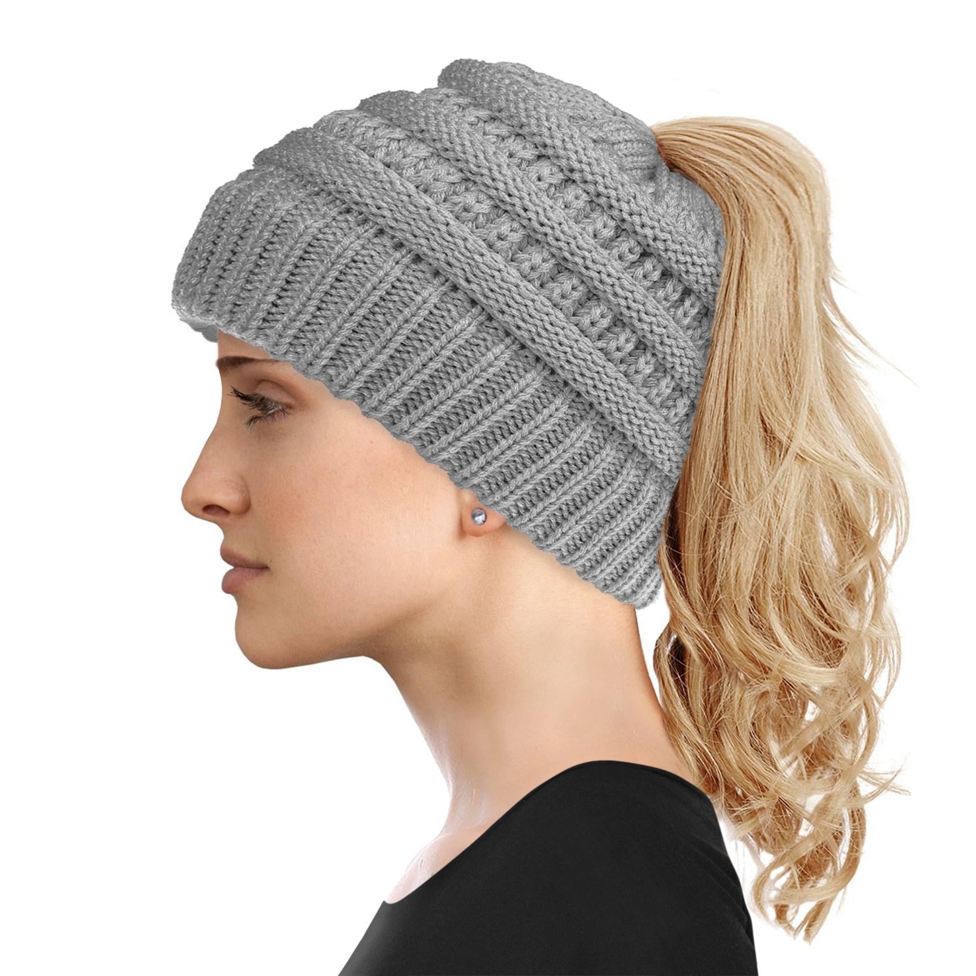 Women's Soft-Knit Ponytail Hat