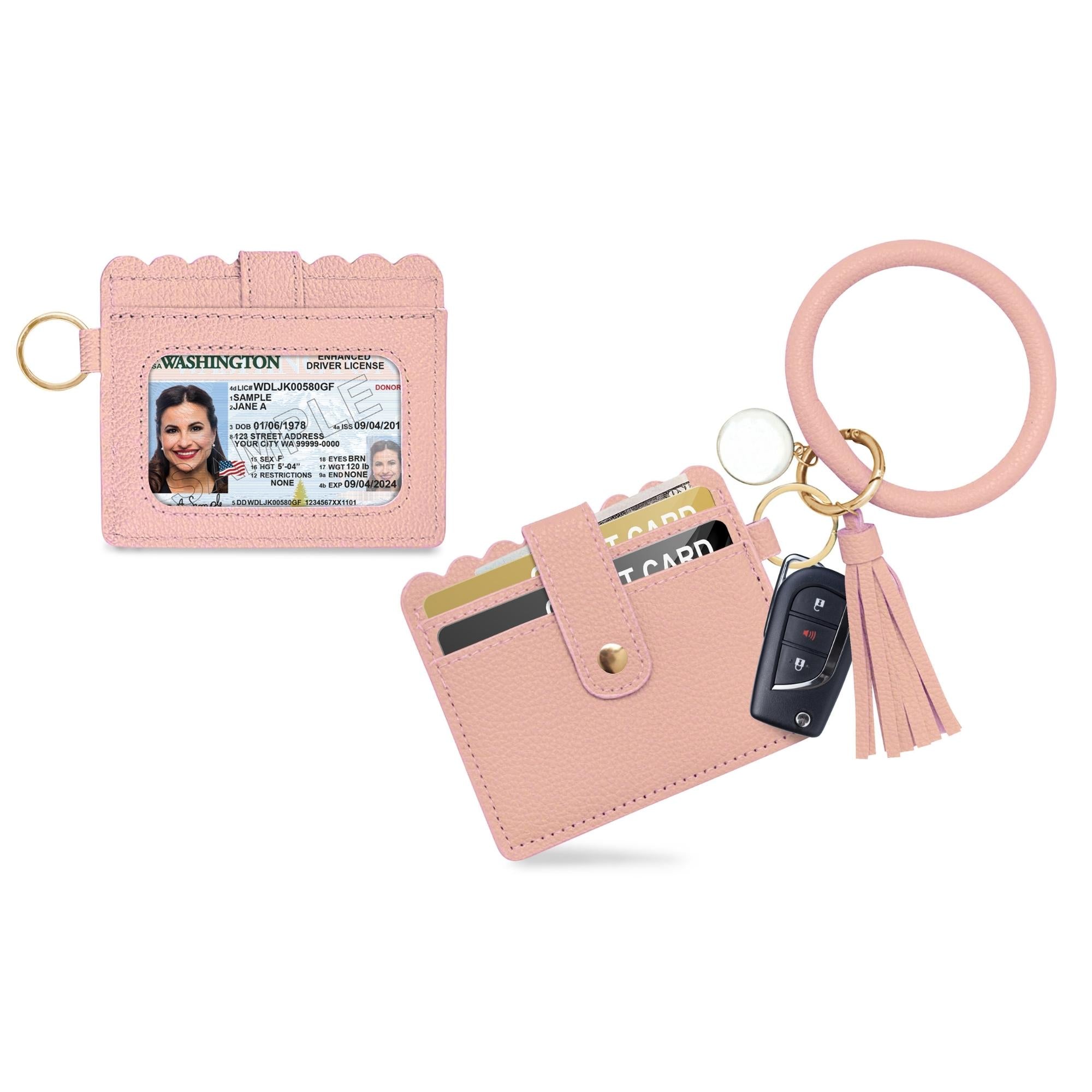 Bangle Keychain Ring with Credit Card Holder