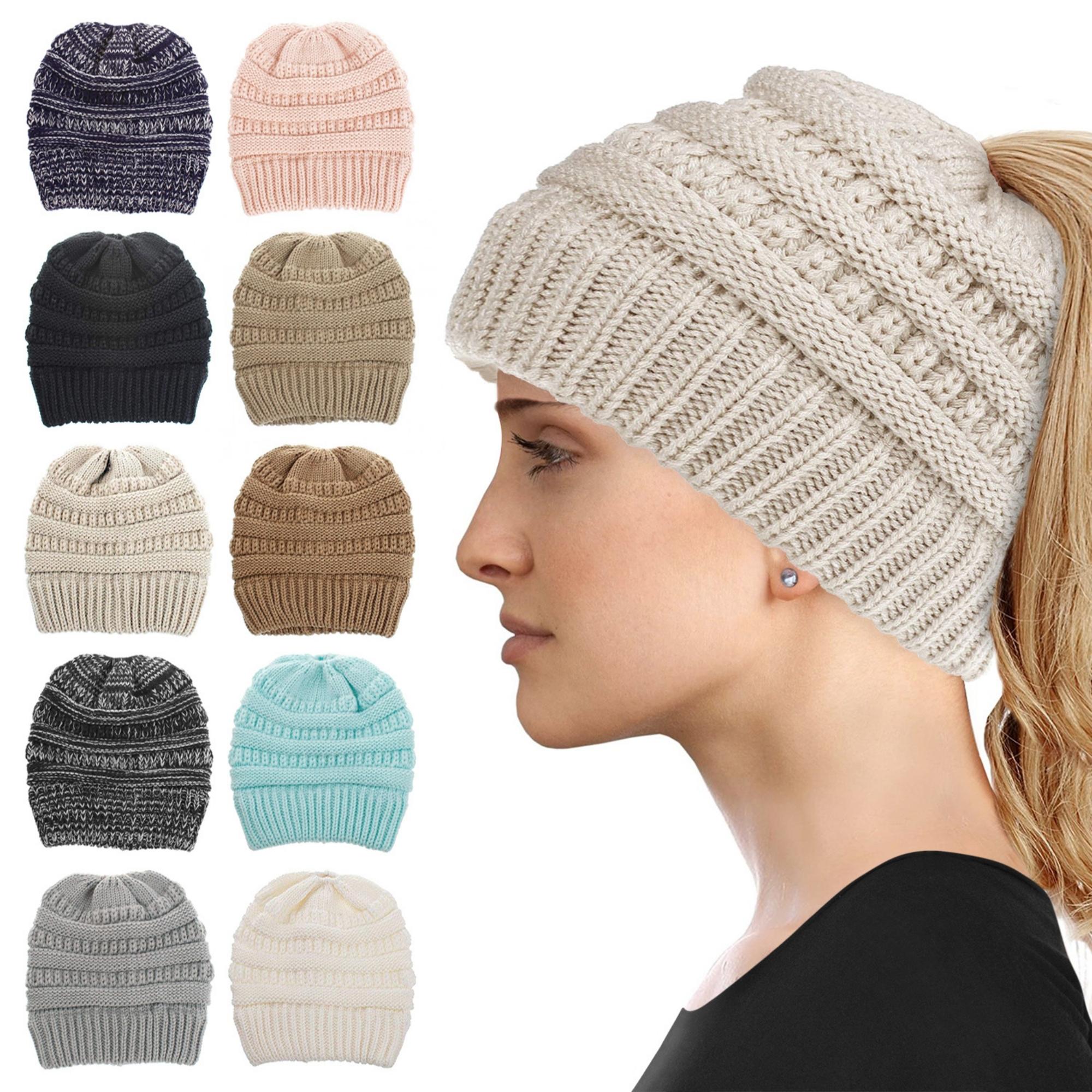 Women's Soft-Knit Ponytail Hat