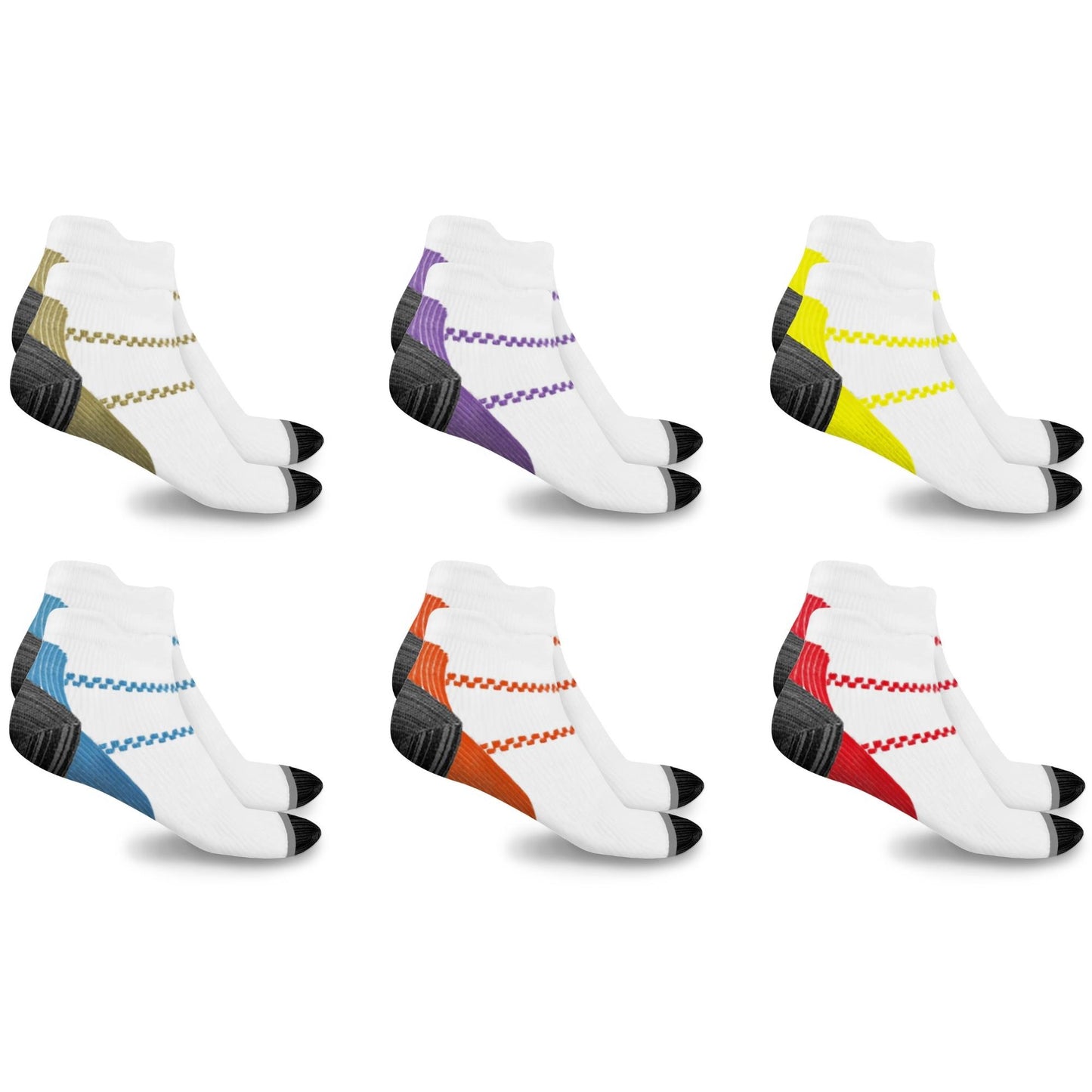 Ankle-Length High Energy Compression Socks (6-Pairs)