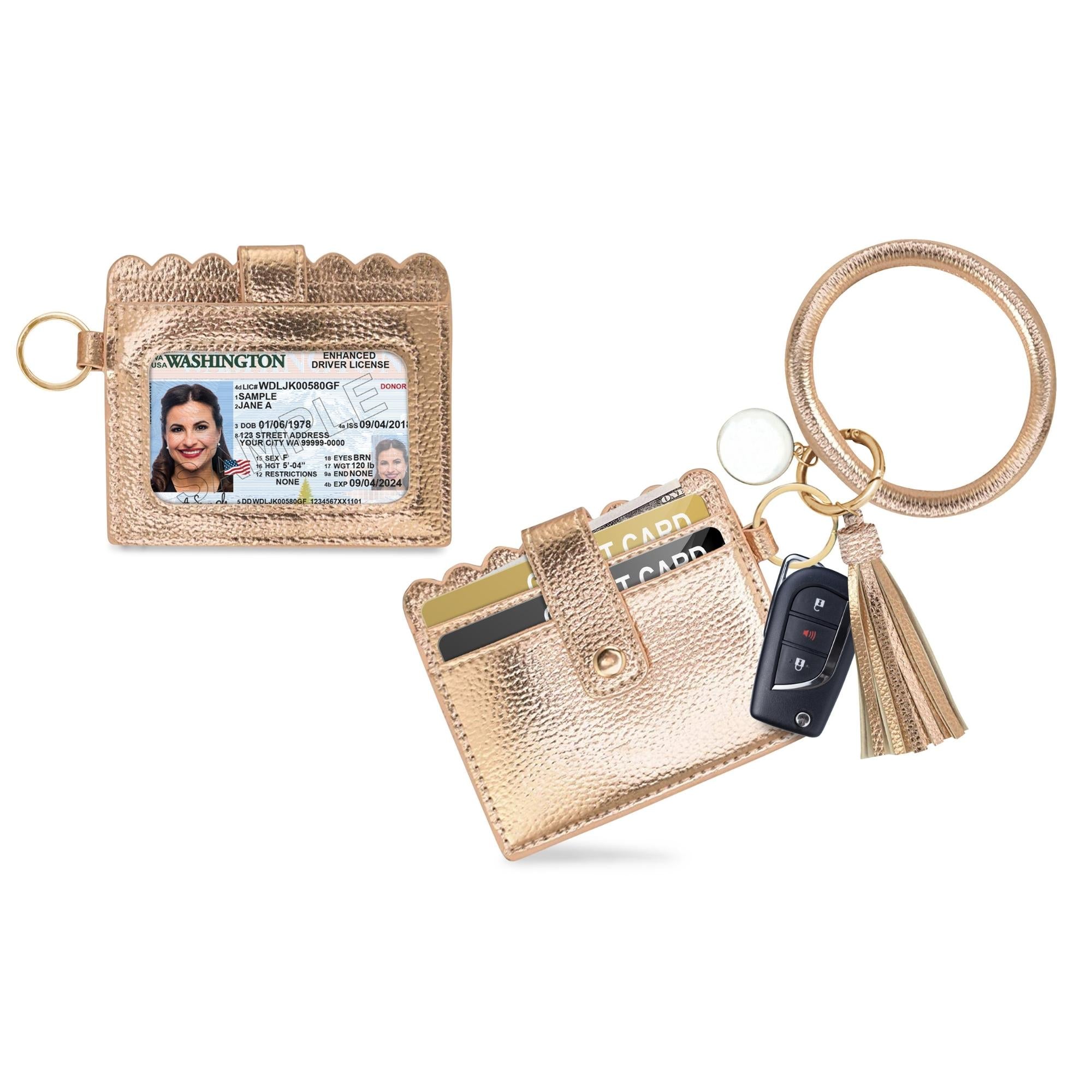 Bangle Keychain Ring with Credit Card Holder