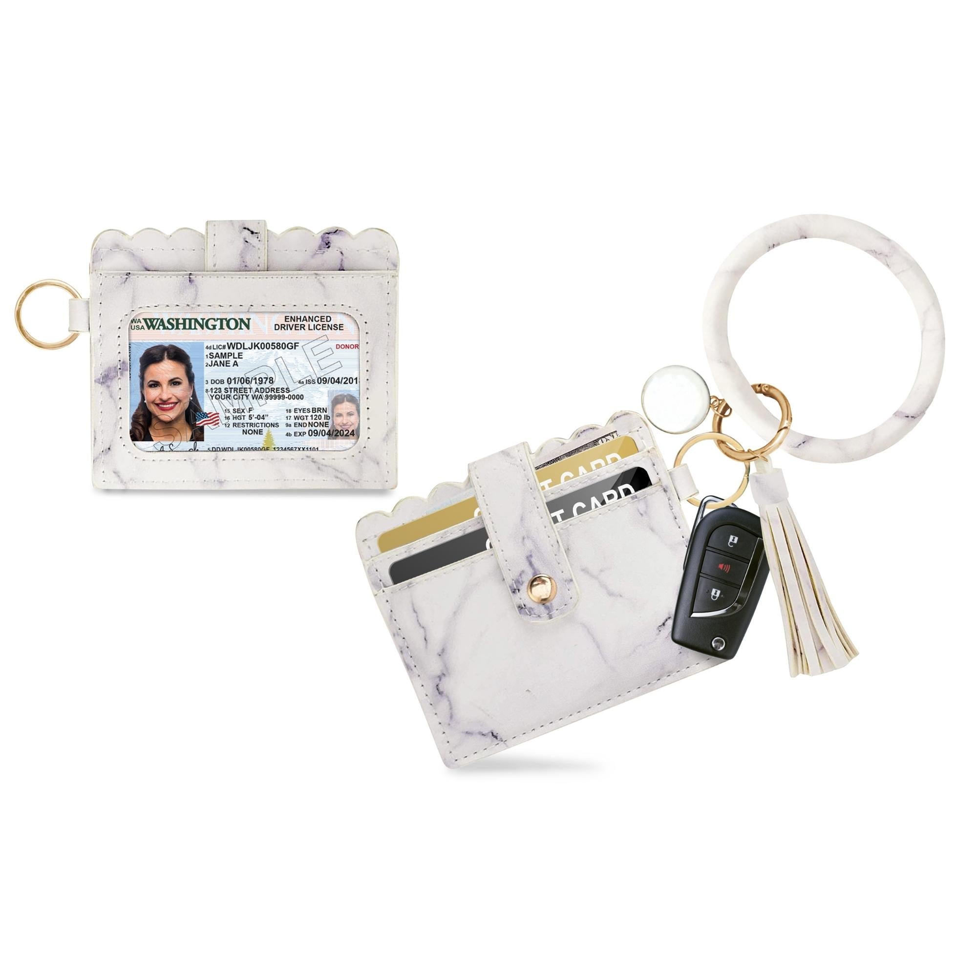 Bangle Keychain Ring with Credit Card Holder