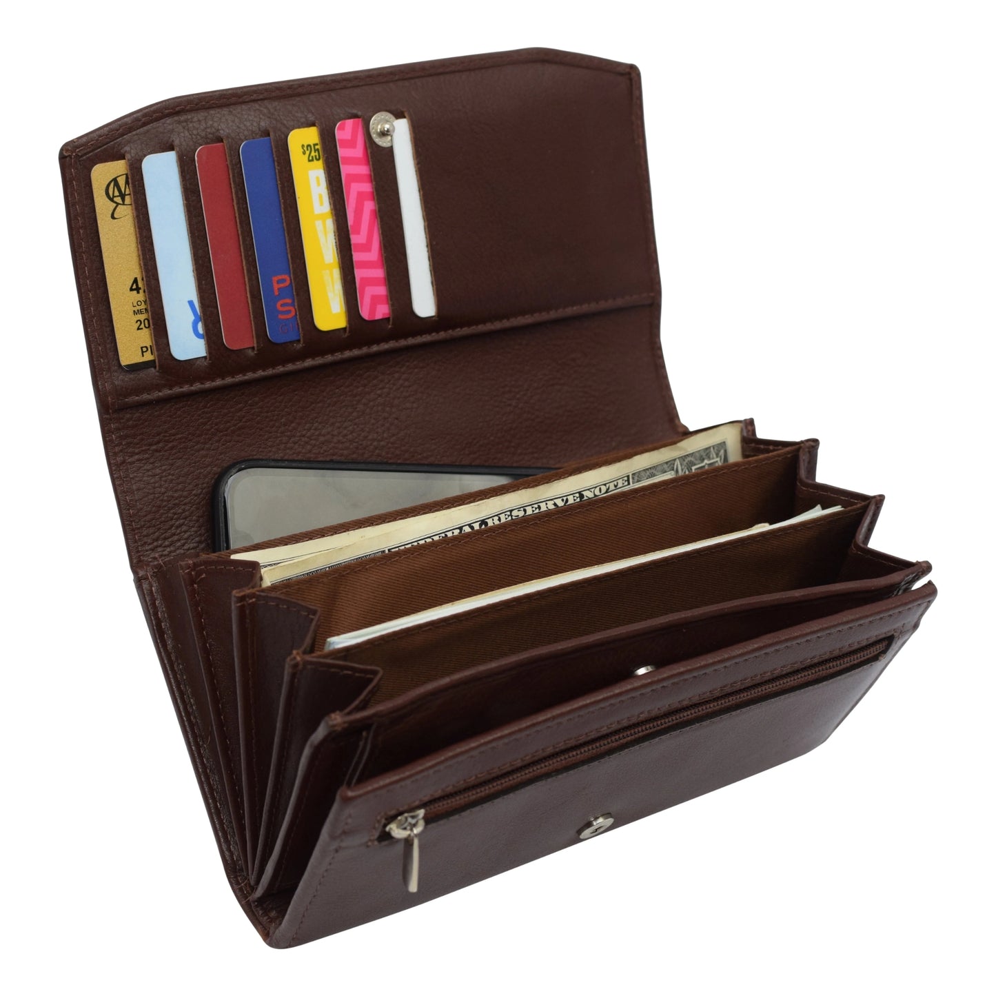 Women's Genuine Leather RFID Blocking Trifold Wallet