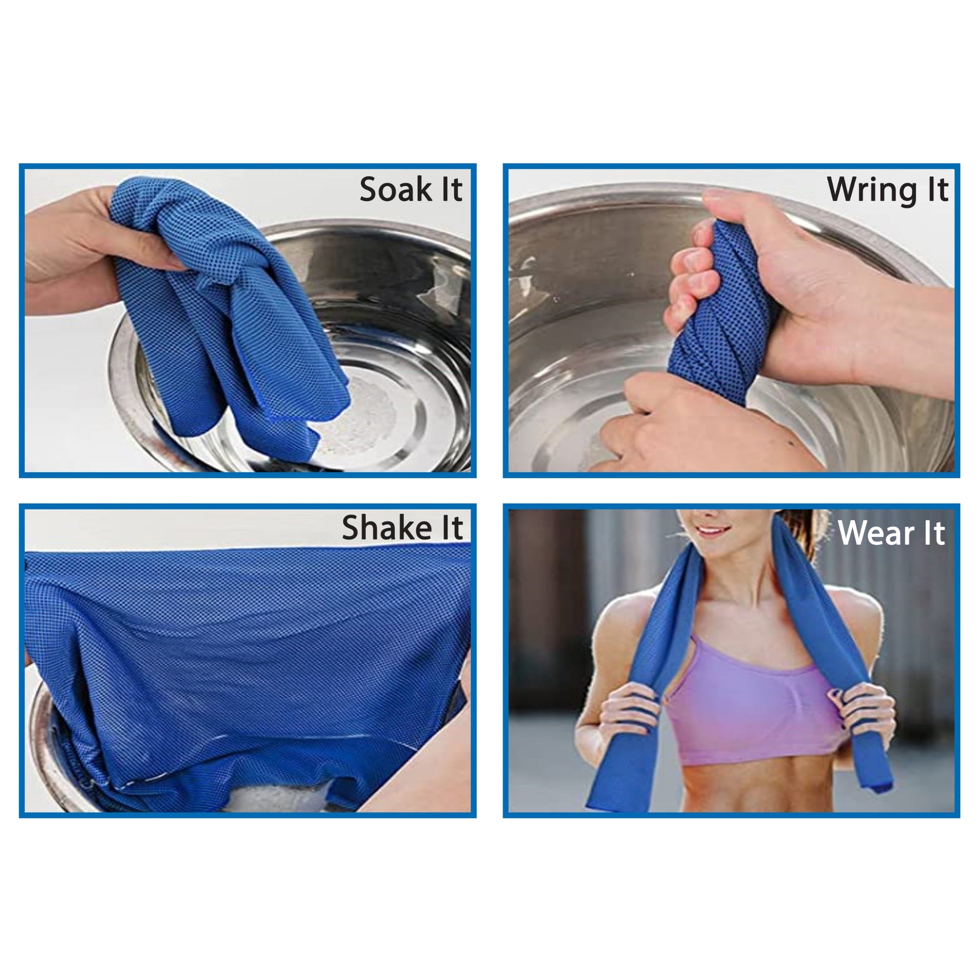 4-Pack Chilly Towel (40" x 12") Soft, Breathable, and Microfiber Towel