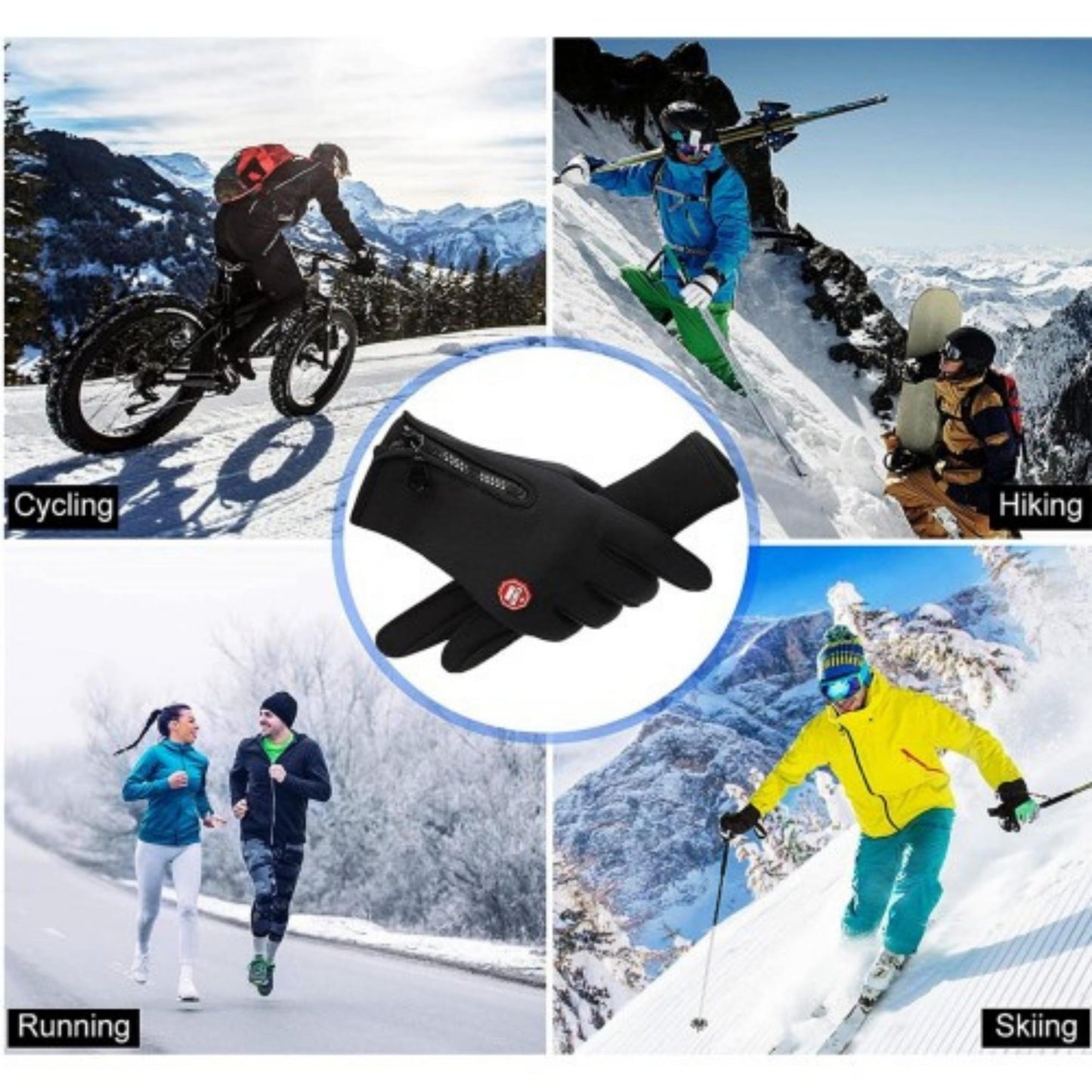 Winter Touchscreen Waterproof Neoprene Gloves (2-Pair)