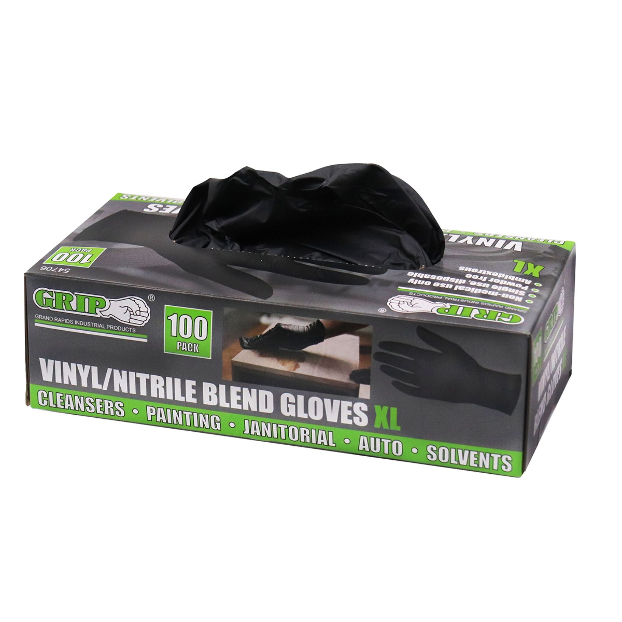 100-Pack Vinyl/Nitrile Blend Disposable Gloves – Powder-Free, Non-Medical, Multi-Purpose for Cleaning, Painting, Janitorial, Auto, and Solvents