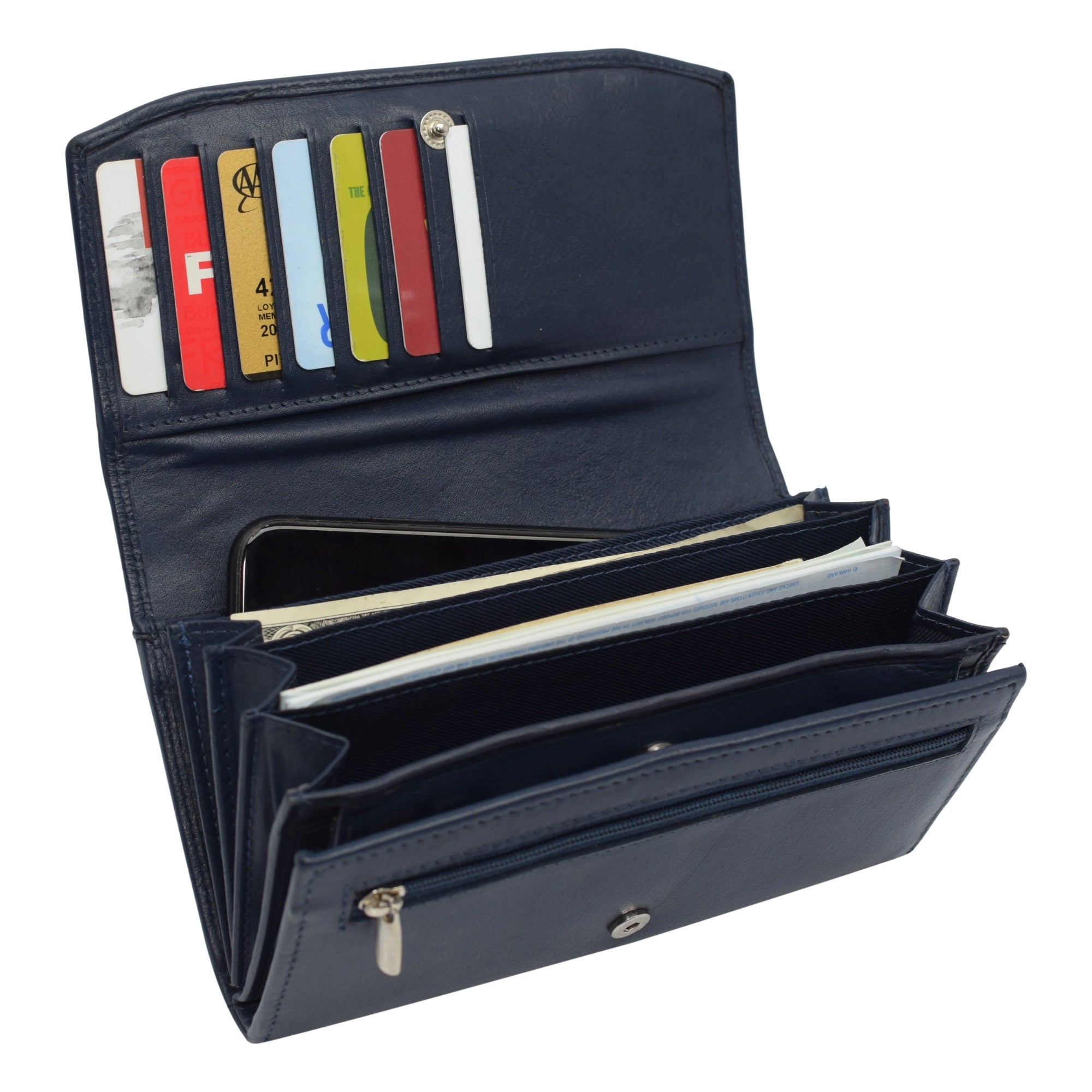 Women's Genuine Leather RFID Blocking Trifold Wallet