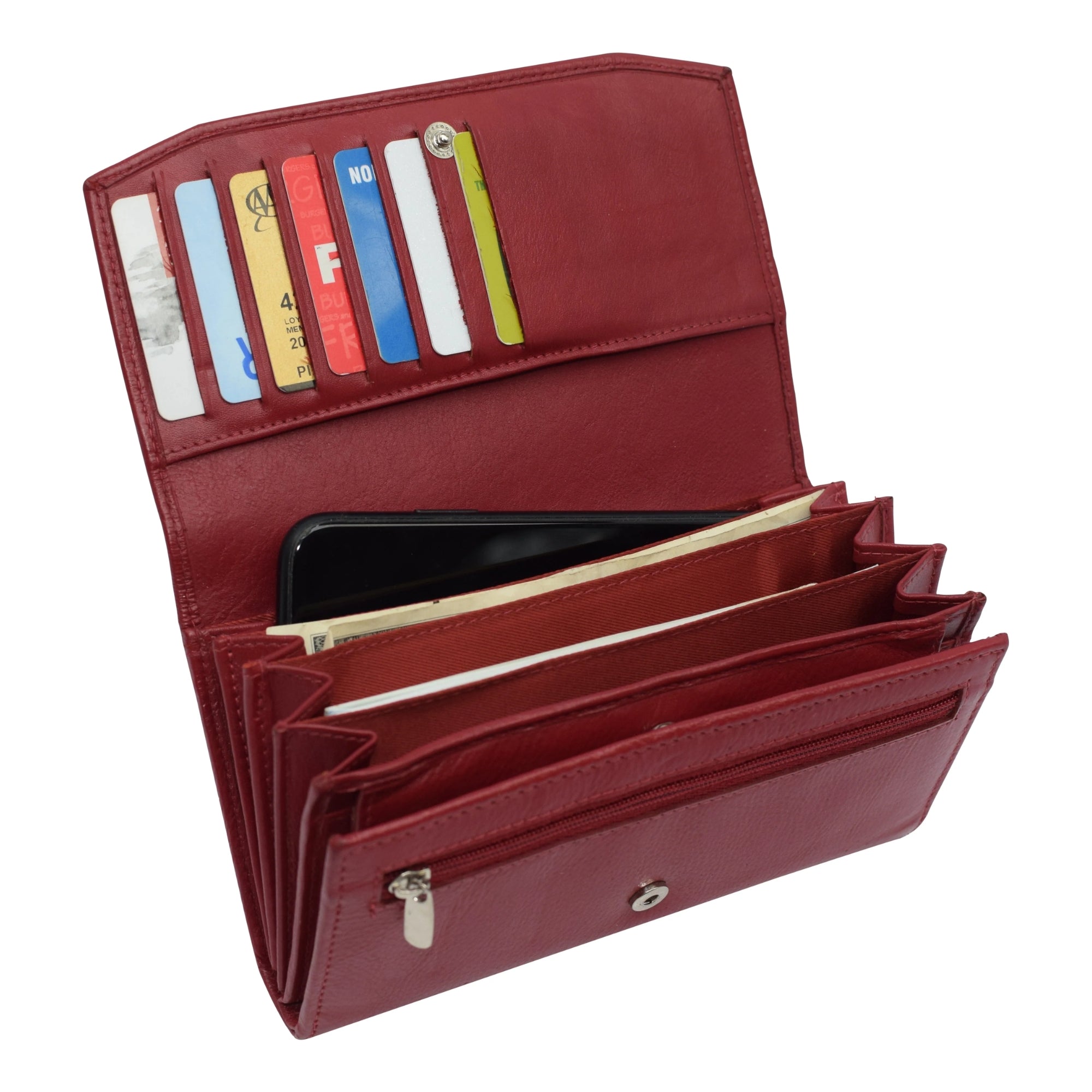 Women's Genuine Leather RFID Blocking Trifold Wallet