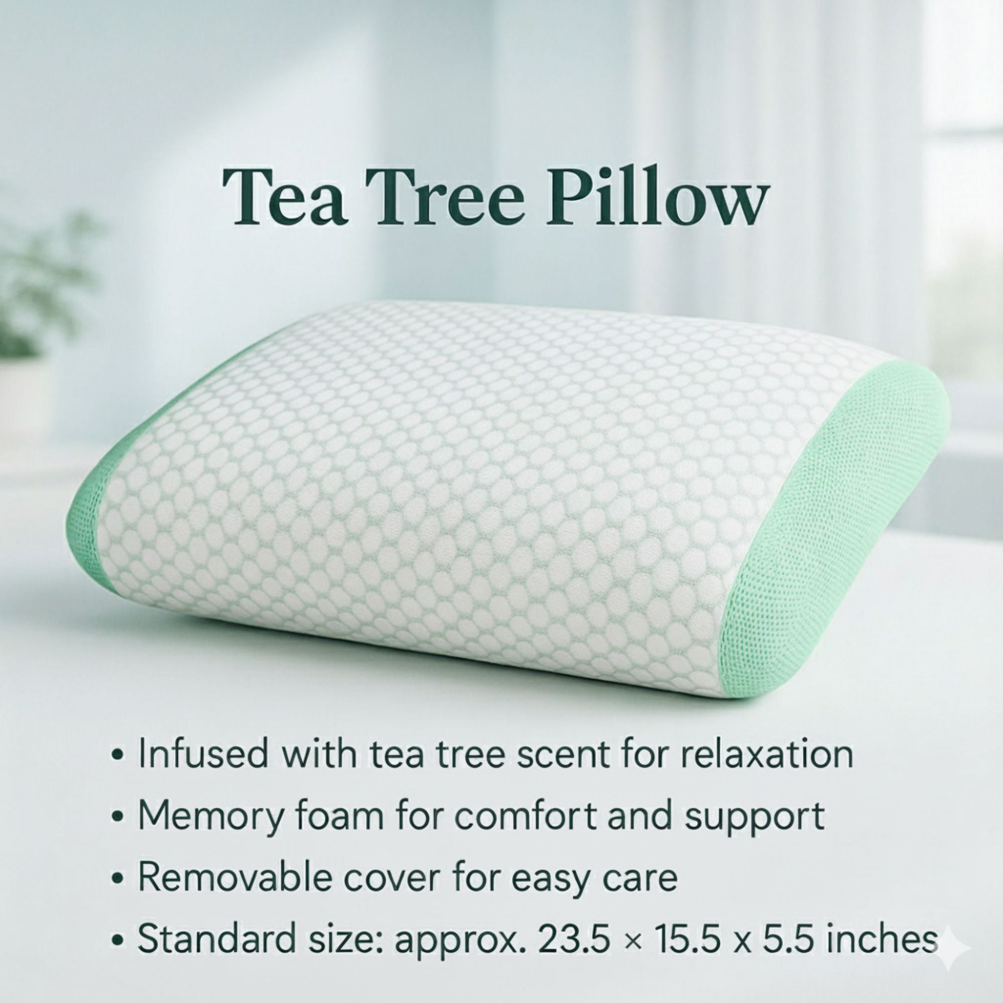 1-Pack Standard Size Memory Foam Pillow with Removable Cover – Supportive, Comfortable & Breathable for Better Sleep