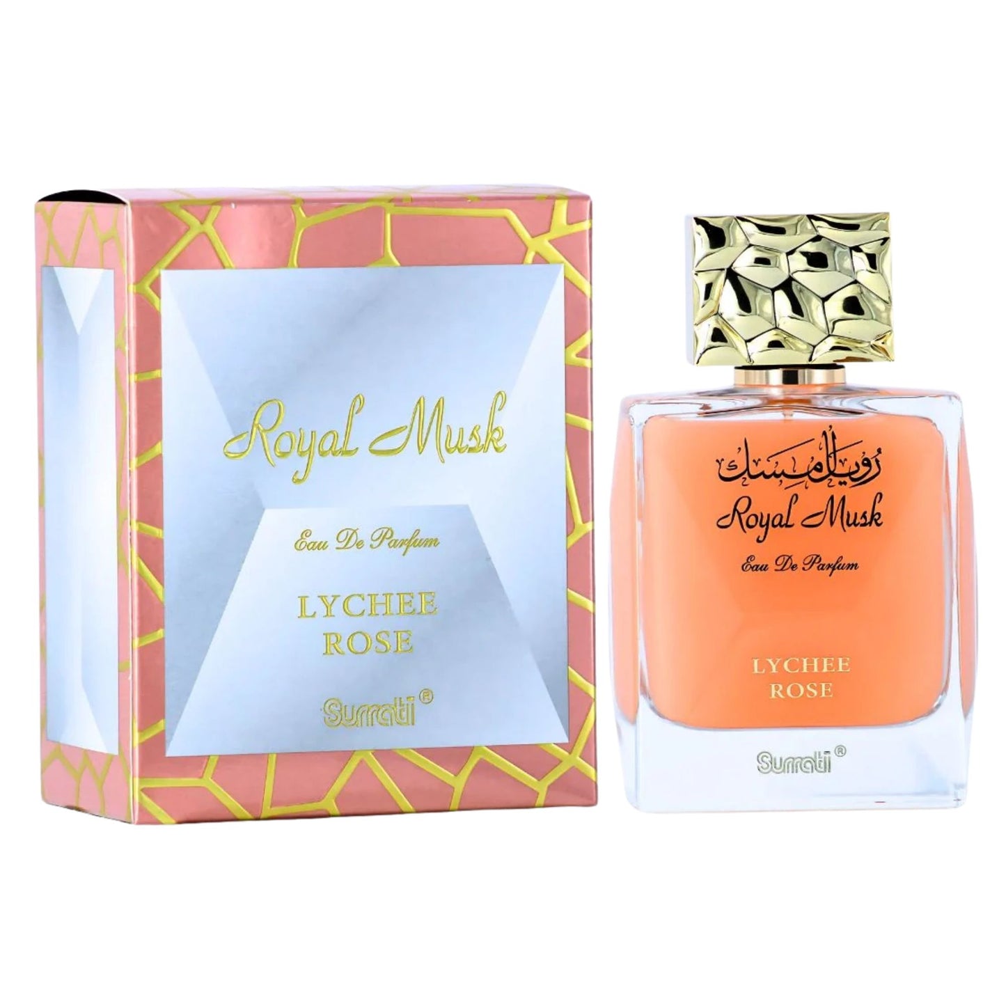 Surrati Royal Musk Lychee Rose 3.4 FL.OZ Perfume for Men and Women - Premium Musk Essence, Long-Lasting Unisex Scent for Daily Wear & Special Occasions
