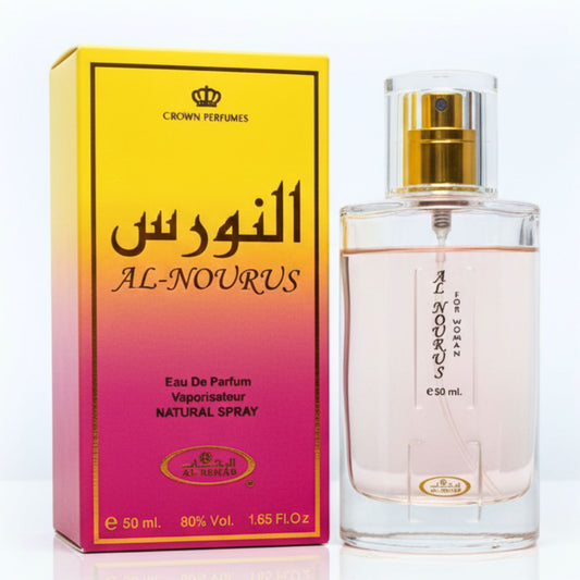 Al-Rehab Al Nourus Perfume 50ml for Men and Women - Aromatic Spray with Fresh, Soft Floral Scent for Daily Wear & Special Occasions