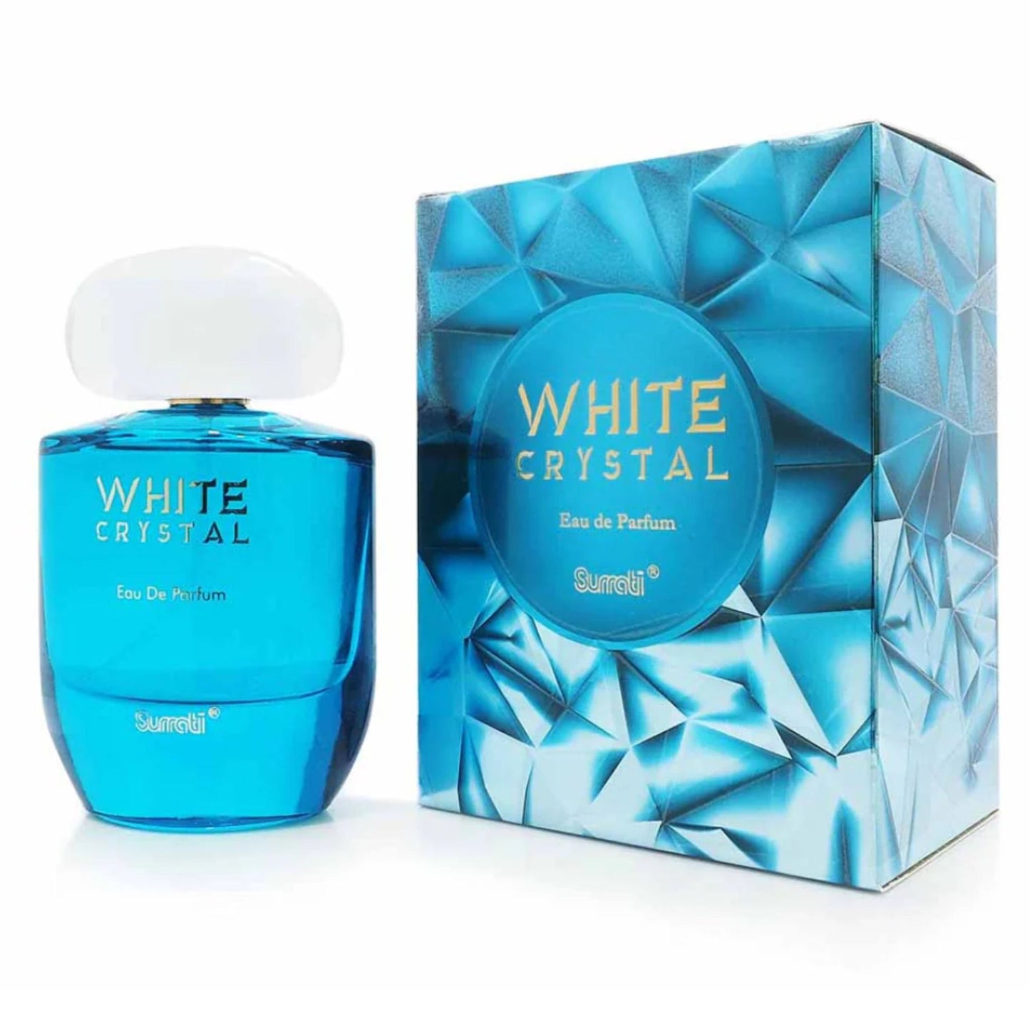 Surrati White Crystal 3.4 FL.OZ Perfume for Men and Women - Glass Perfume Long-Lasting Unisex Fragrance Luxury Arabian Scent