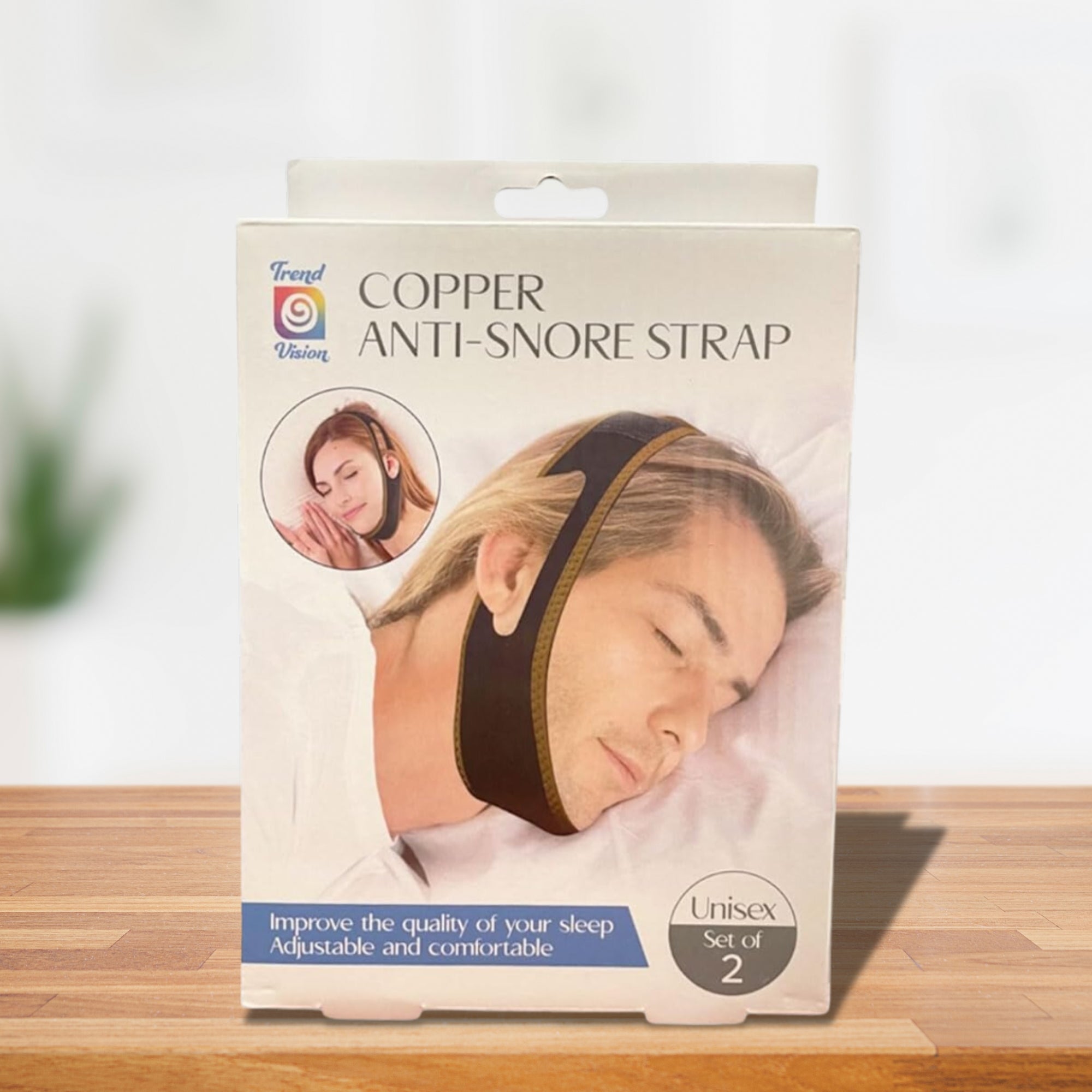 Unisex Anti-Snore Strap (2-Pack) | Adjustable Copper Infused Snore Reduction Aid for Quiet, Comfortable, Restful Sleep