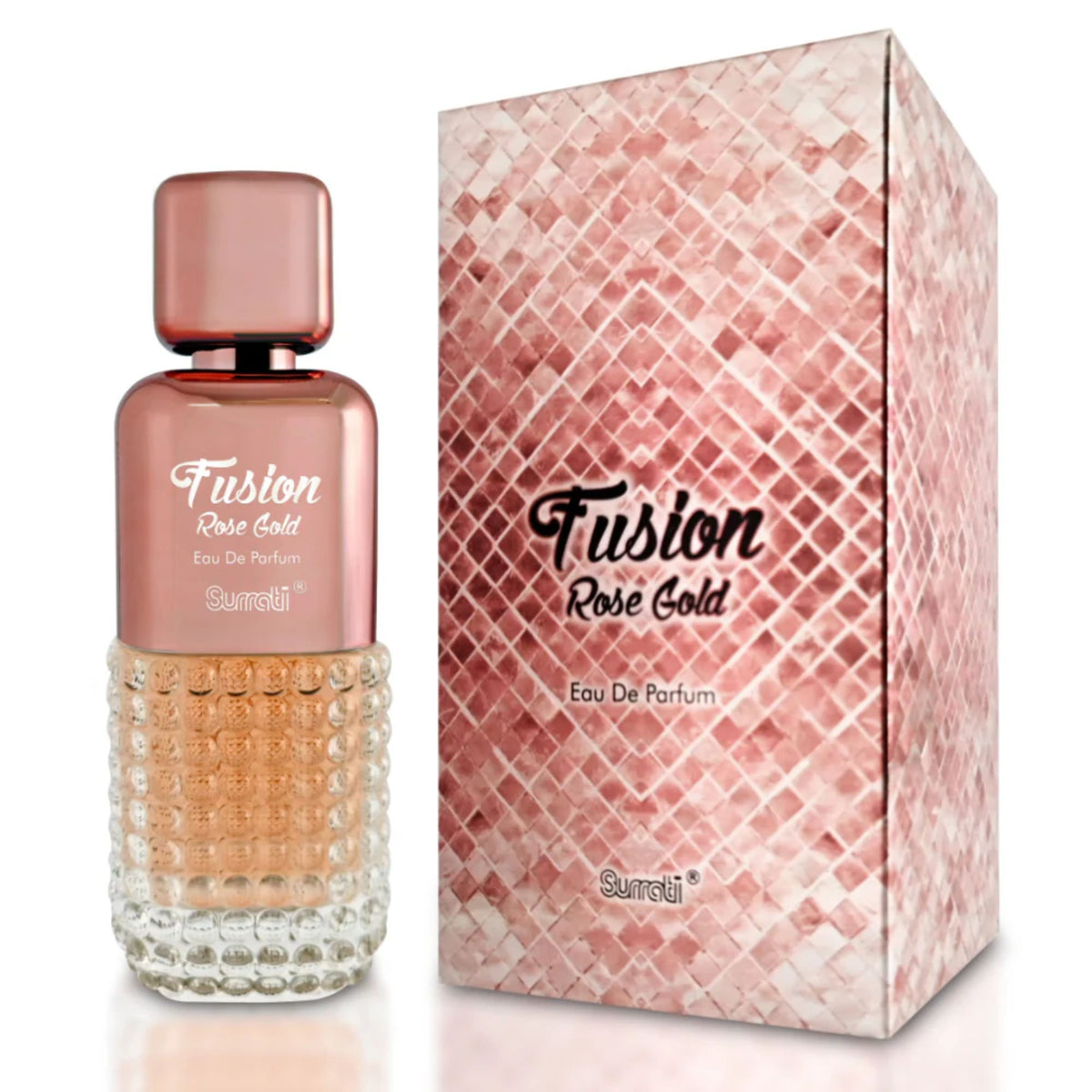 Surrati Fusion Rose Gold 3.4 FL.OZ Perfume for Women - Smooth Elegant Aroma, Long-Lasting Feminine Signature Scent