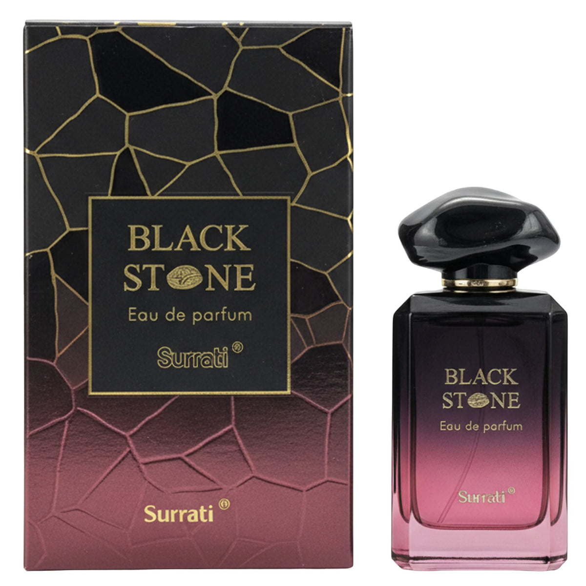Surrati Black Stone 3.4 FL.OZ Perfume for Men and Women - Premium Glass Spray Long-Lasting Perfume Arabian Luxury Scent