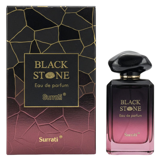 Surrati Black Stone 3.4 FL.OZ Perfume for Men and Women - Premium Glass Spray Long-Lasting Perfume Arabian Luxury Scent