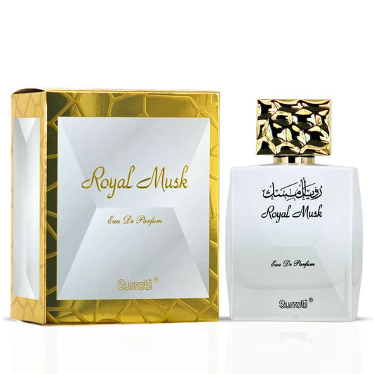 Surrati Royal Musk 3.4 FL.OZ Perfume for Men and Women - Premium Musk Essence Long-Lasting Unisex Fragrance Refined Modern Daily Wear