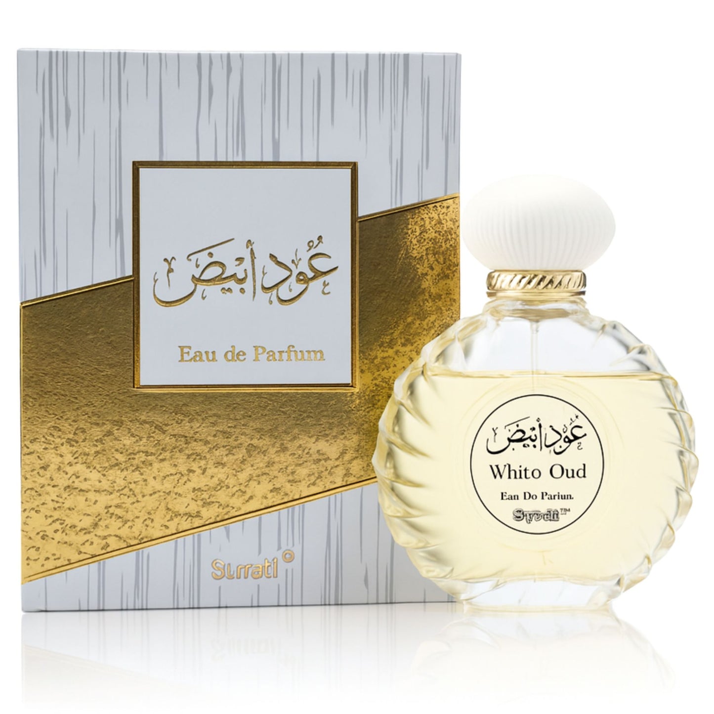 Surrati White Oud 3.4 FL.OZ Perfume for Men and Women - Glass Spray Bottle Perfume Smooth Oud Long-Lasting Unisex Arabian Perfume