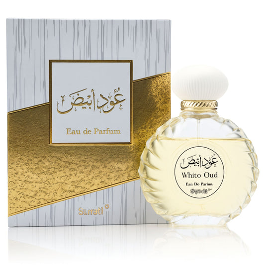 Surrati White Oud 3.4 FL.OZ Perfume for Men and Women - Glass Spray Bottle Perfume Smooth Oud Long-Lasting Unisex Arabian Perfume