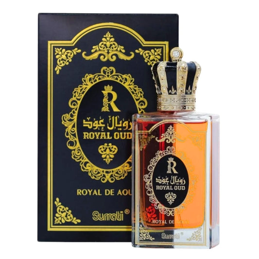 Surrati Royal Oud 3.4 FL.OZ Perfume for Men and Women - Unisex Luxury Oud Perfume, Long-Lasting Woody Oriental Scent