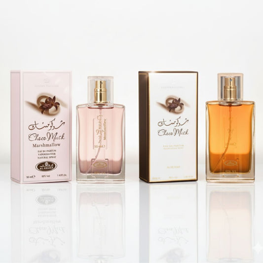2-Pack Choco Musk Original + Choco Musk Marshmallow 50ml Perfume for Men and Women - Long-Lasting Wear, Everyday Fresh Scent Collection